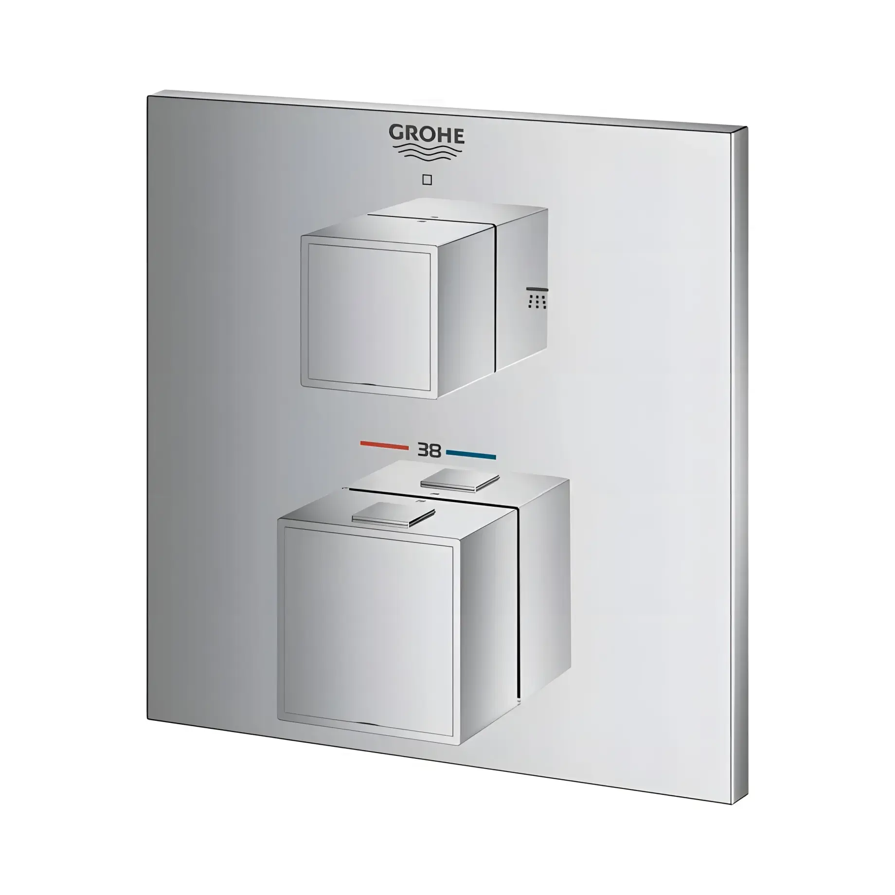 Термостат для ванни/душу прихованого монтажу на 2 споживача Grohtherm Cube Grohe 24154000 — вид згори