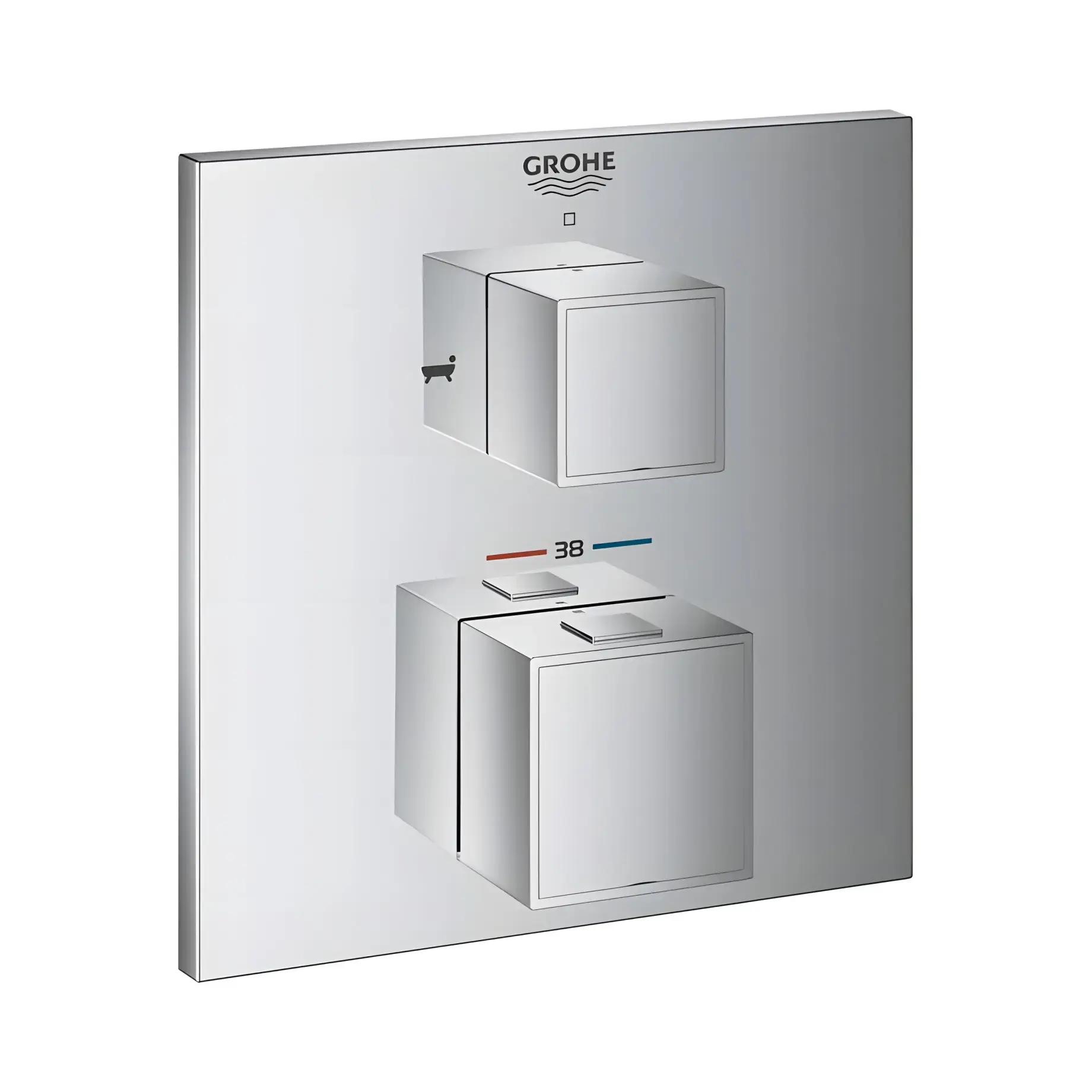 Термостат для ванни/душу прихованого монтажу на 2 споживача Grohtherm Cube Grohe 24155000 — вид згори