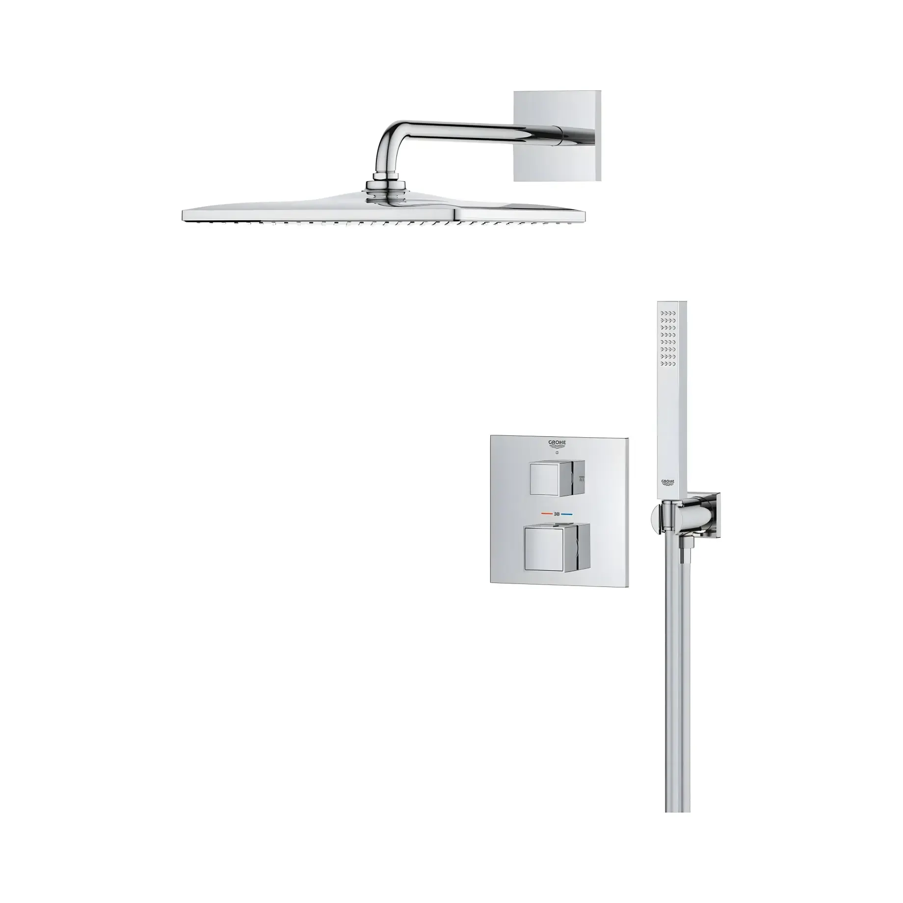 Душова система прихованого монтажу Grohtherm Cube з Rainshower Mono 310 Cube Grohe 34868000 — вид всередину