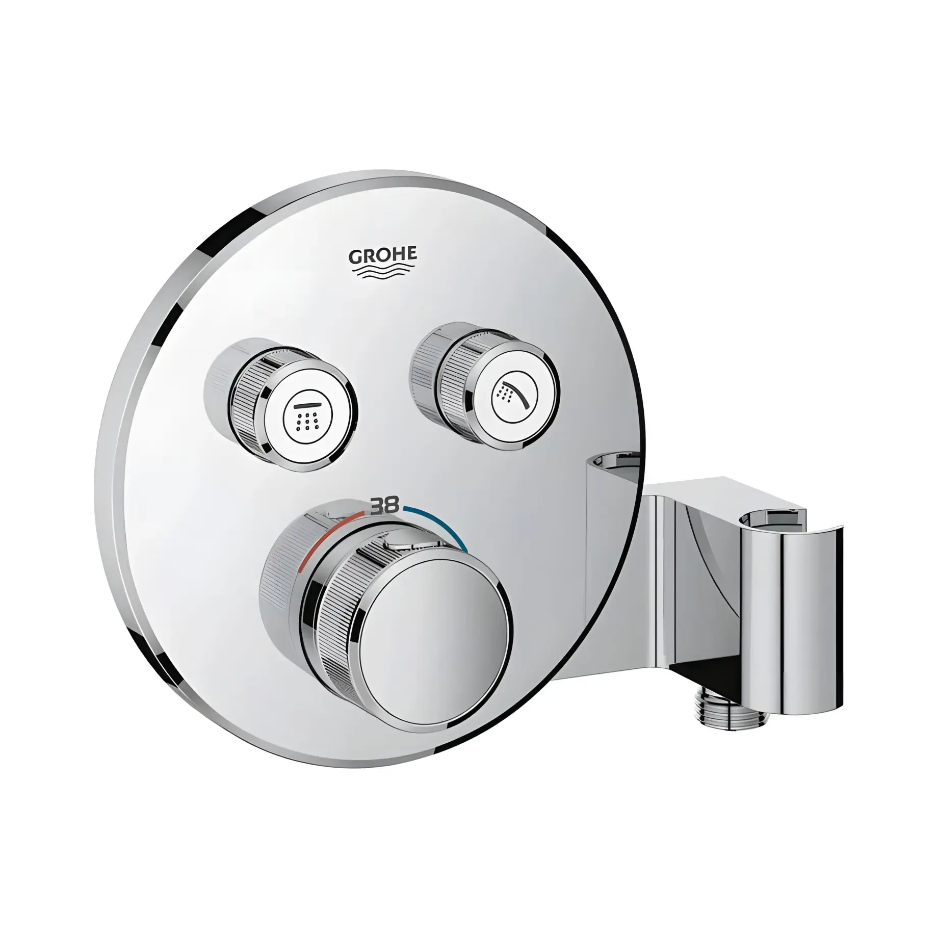 Термостат для ванни/душу прихованого монтажу на 2 споживача Grohtherm SmartControl Grohe 29120000 Chrome — вид на білому тлі