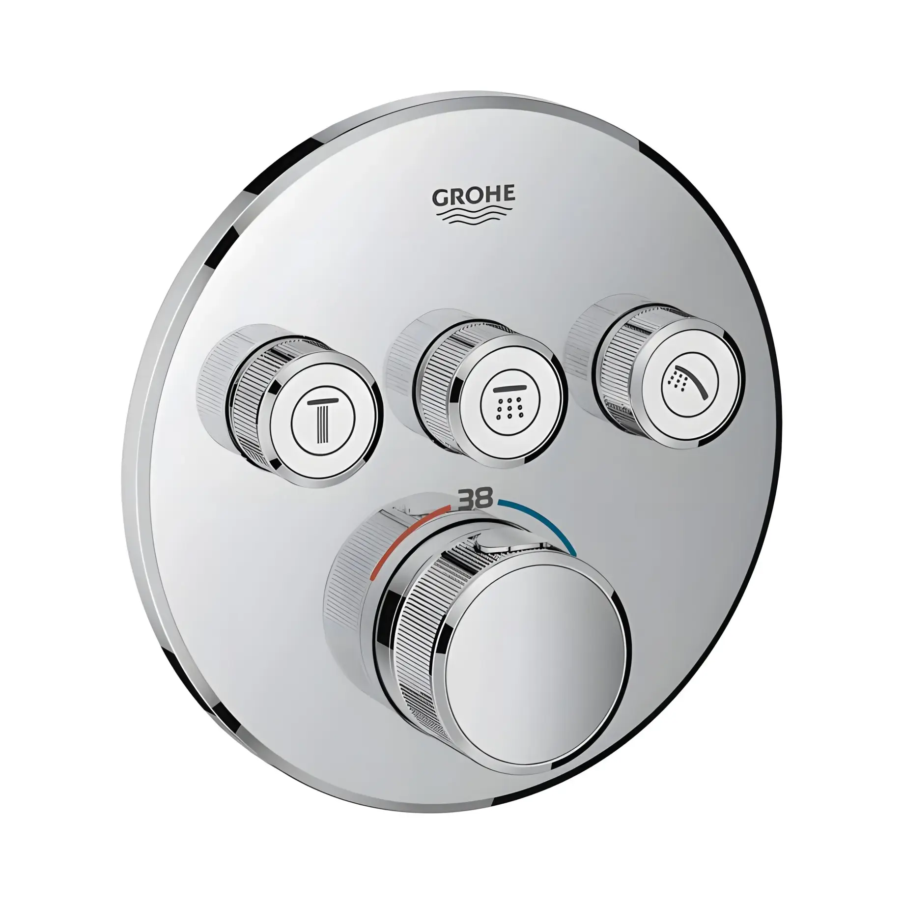 Термостат для ванни/душу прихованого монтажу на 3 споживача Grohtherm SmartControl Grohe 29121000 Chrome — вид на білому тлі