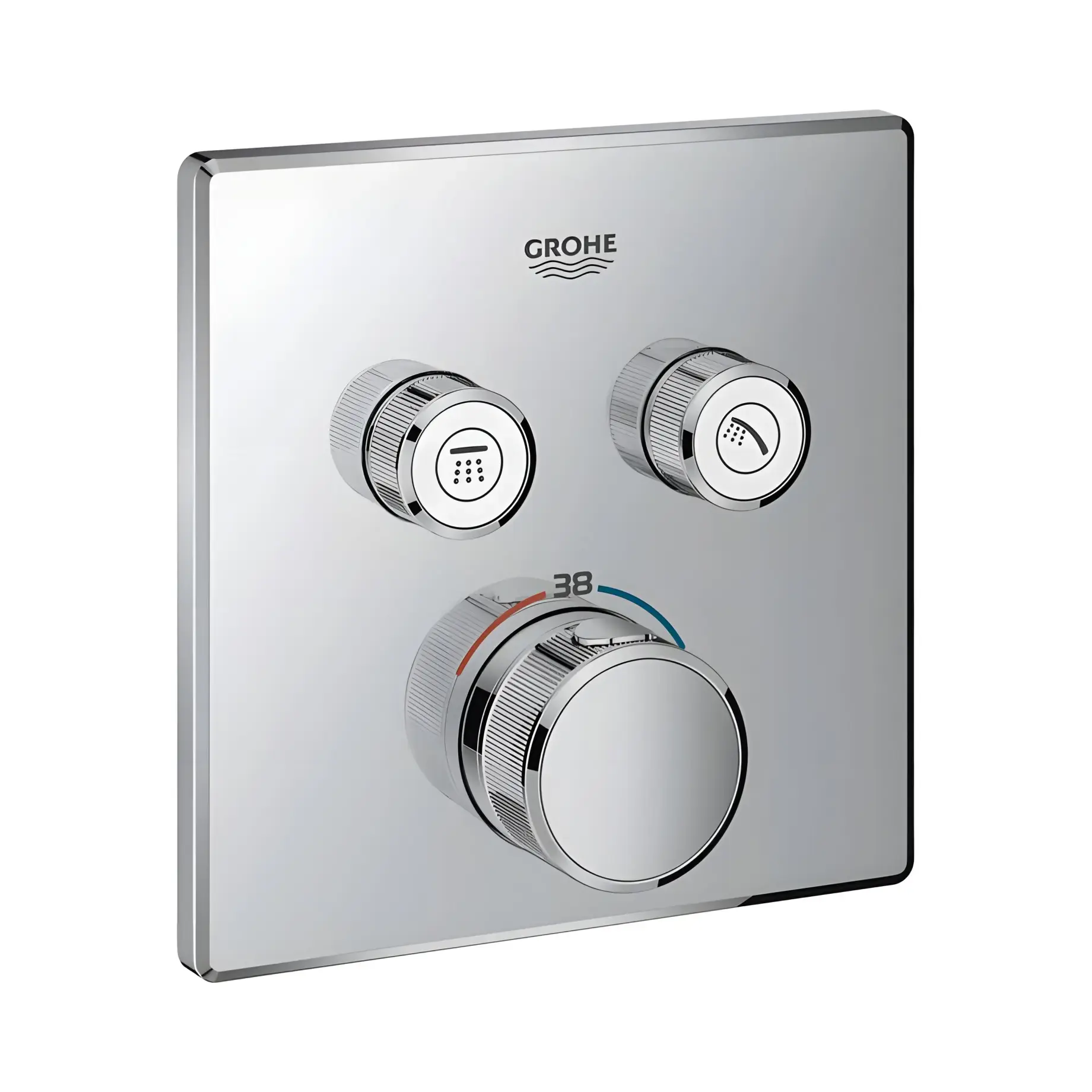 Термостат для ванни/душу прихованого монтажу на 2 споживача Grohtherm SmartControl Grohe 29124000 Chrome — вид на білому тлі