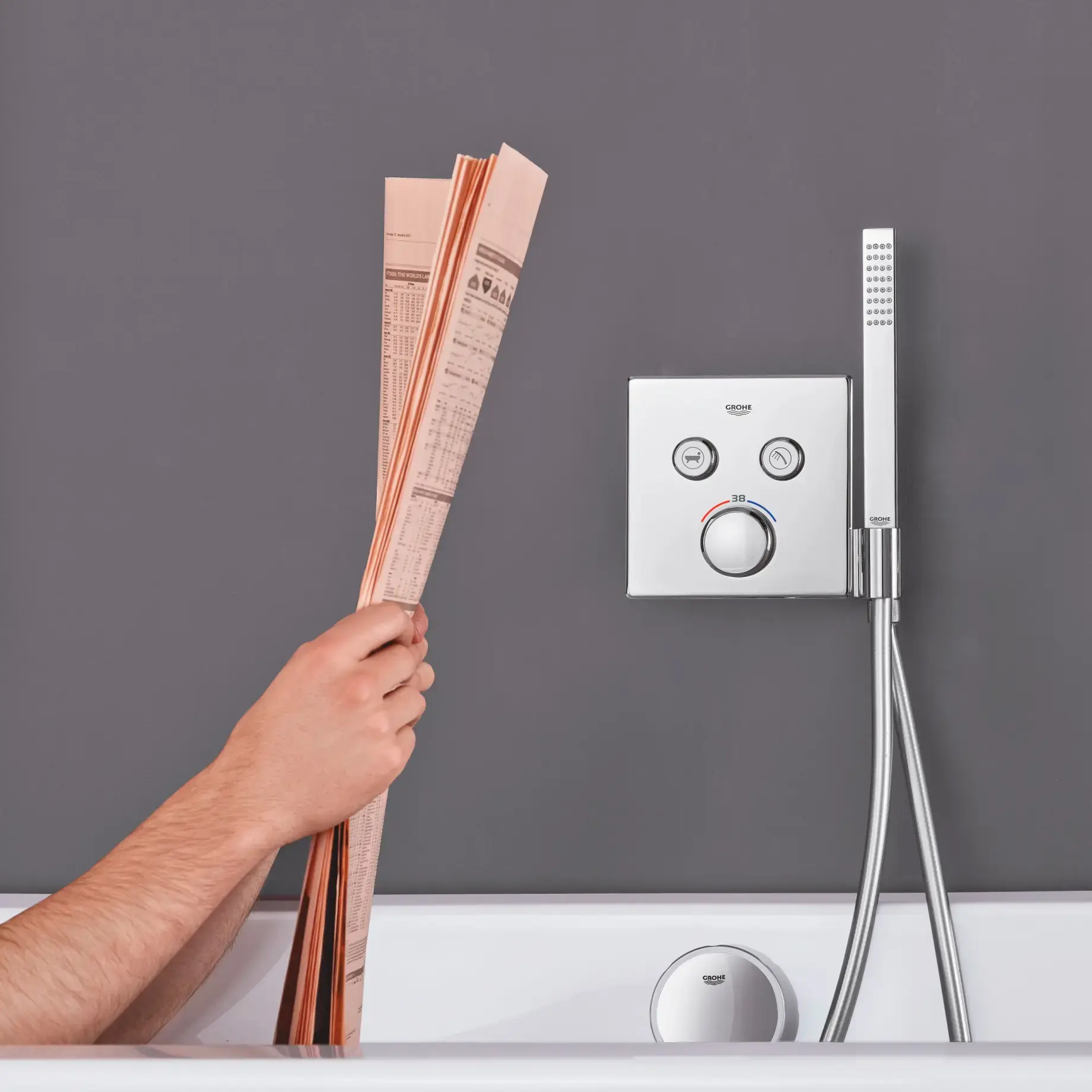 Термостат прихованого монтажу на 2 споживачі Grohtherm SmartControl Grohe 29125000 — бічний ракурс