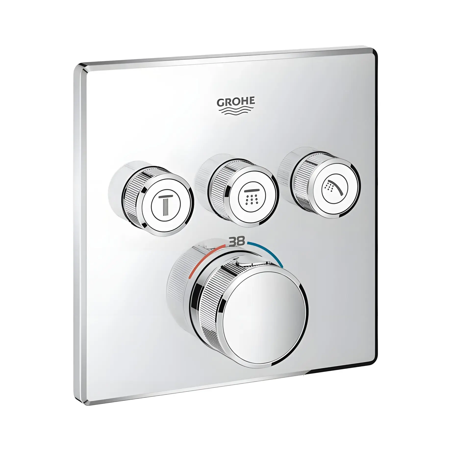 Термостат для ванни/душу прихованого монтажу на 3 споживача Grohtherm SmartControl Grohe 29126000 Chrome — вид на білому тлі