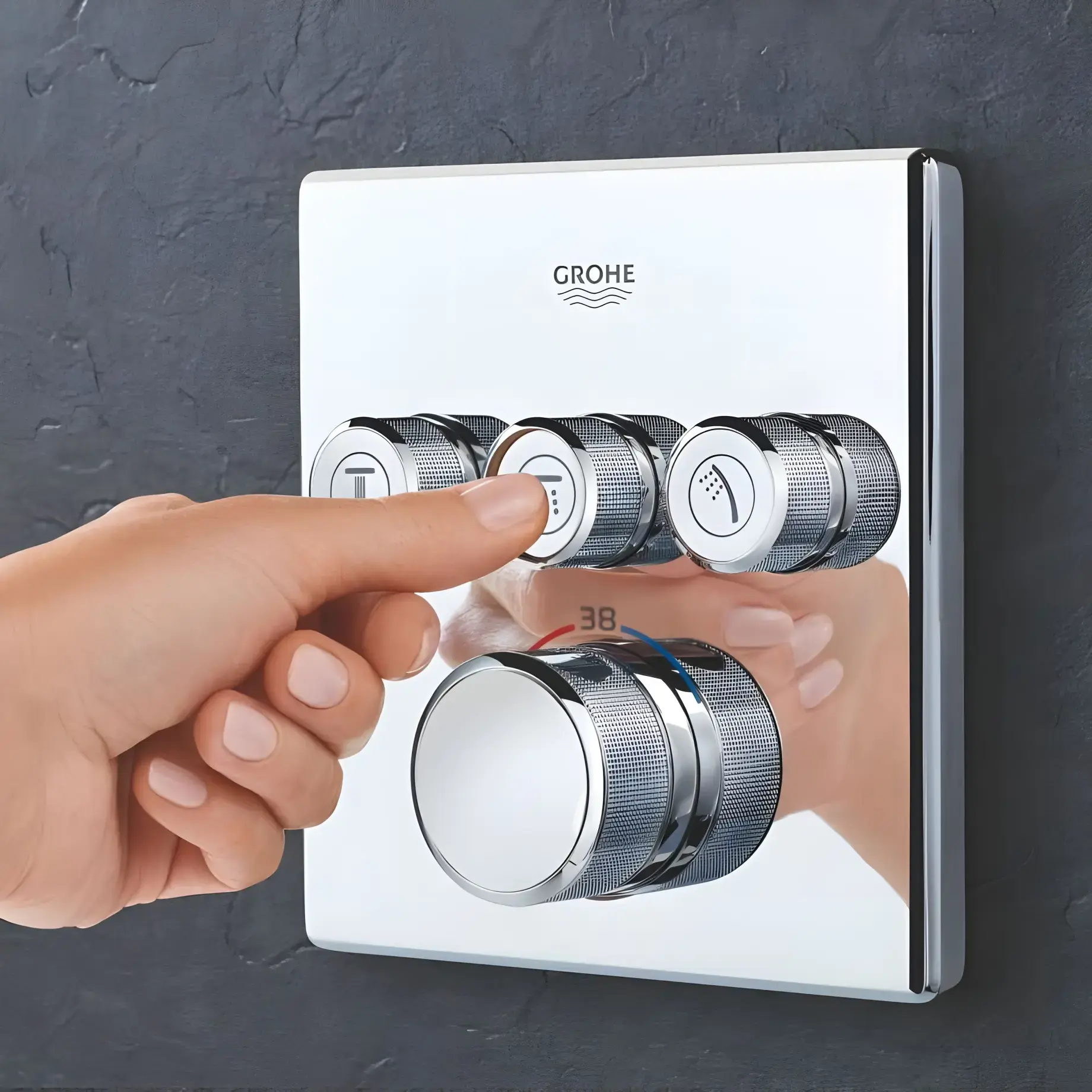 Термостат для ванни/душу прихованого монтажу на 3 споживача Grohtherm SmartControl Grohe 29126000 — бічний ракурс