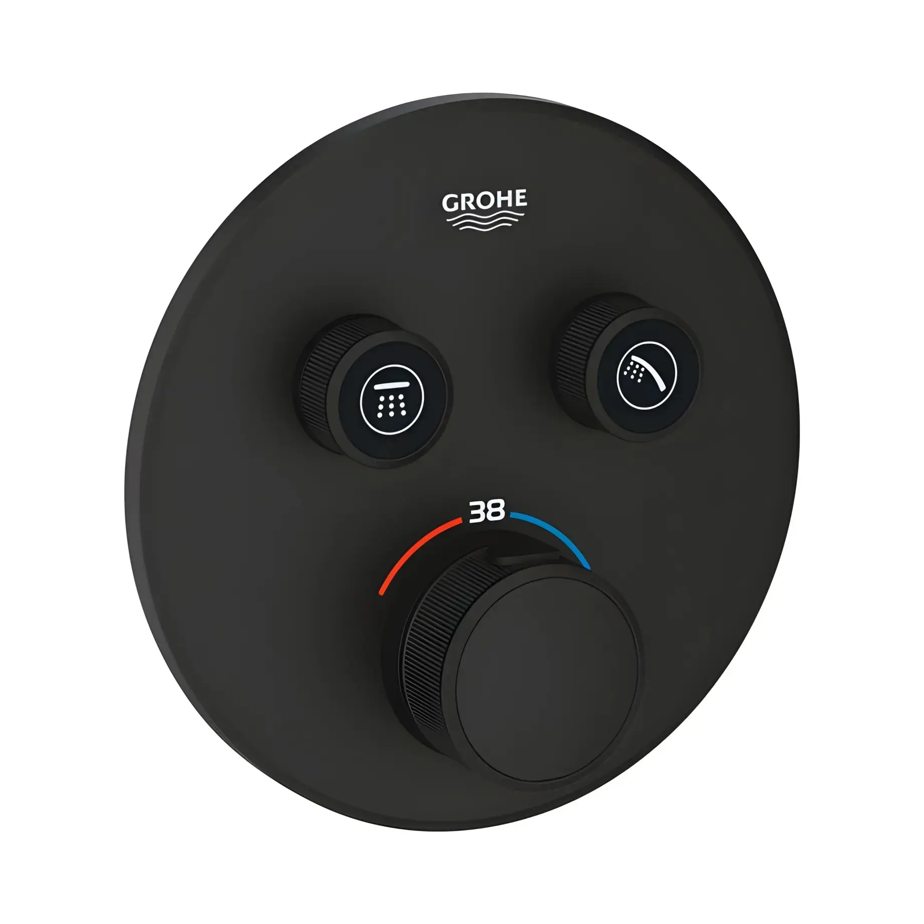 Термостат для ванни/душу прихованого монтажу на 2 споживача Grohtherm SmartControl Grohe 29507KF0 Phantom Black — вид на білому тлі