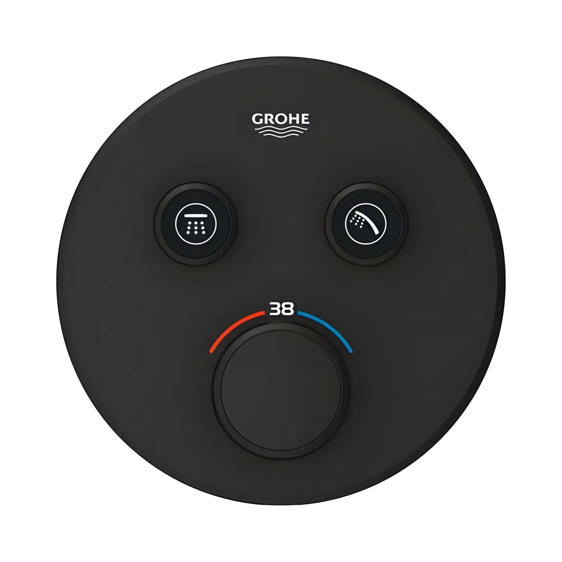 Термостат для ванни/душу прихованого монтажу на 2 споживача Grohtherm SmartControl Grohe 29507KF0 Phantom Black — вид спереду