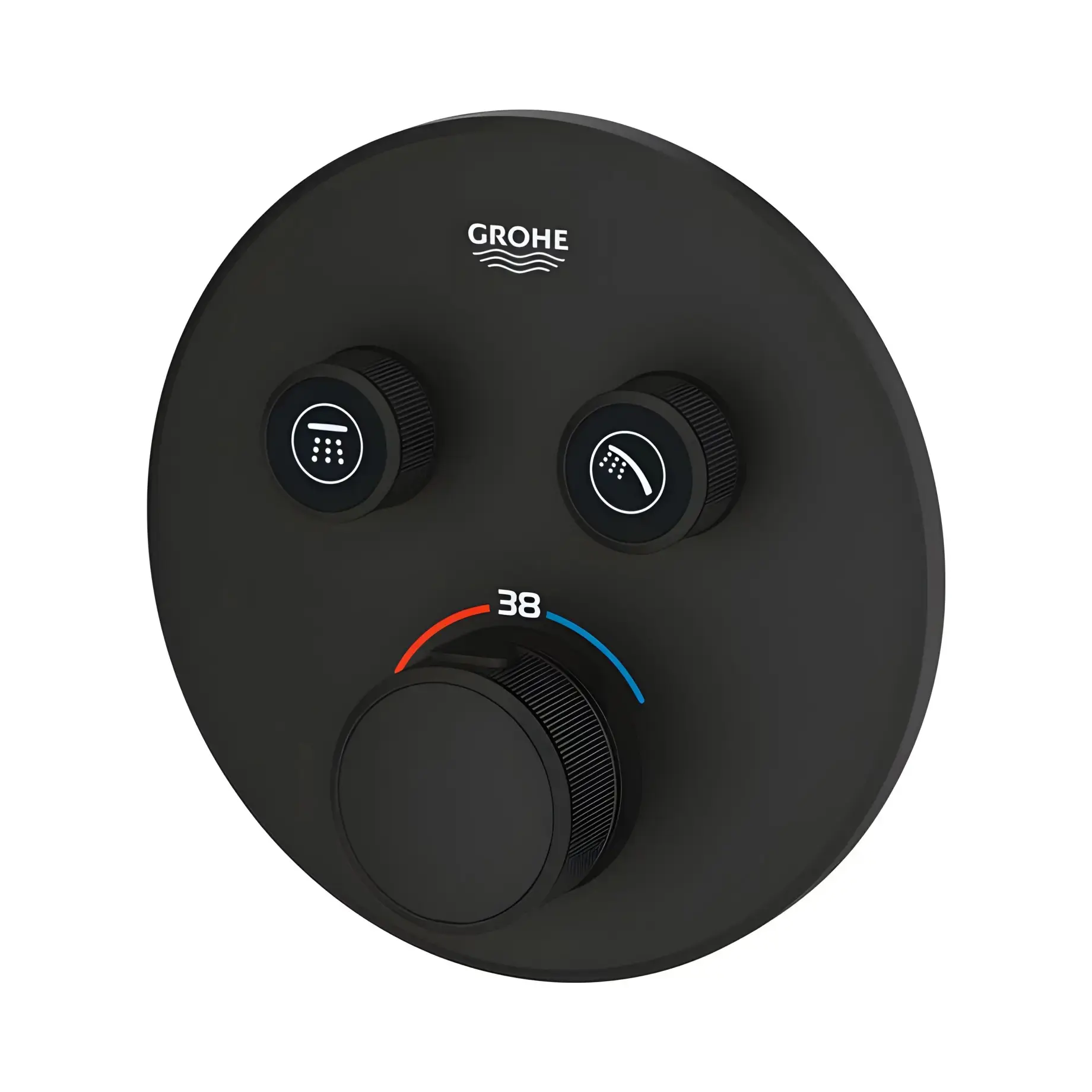 Термостат для ванни/душу прихованого монтажу на 2 споживача Grohtherm SmartControl Grohe 29507KF0 Phantom Black — вид згори