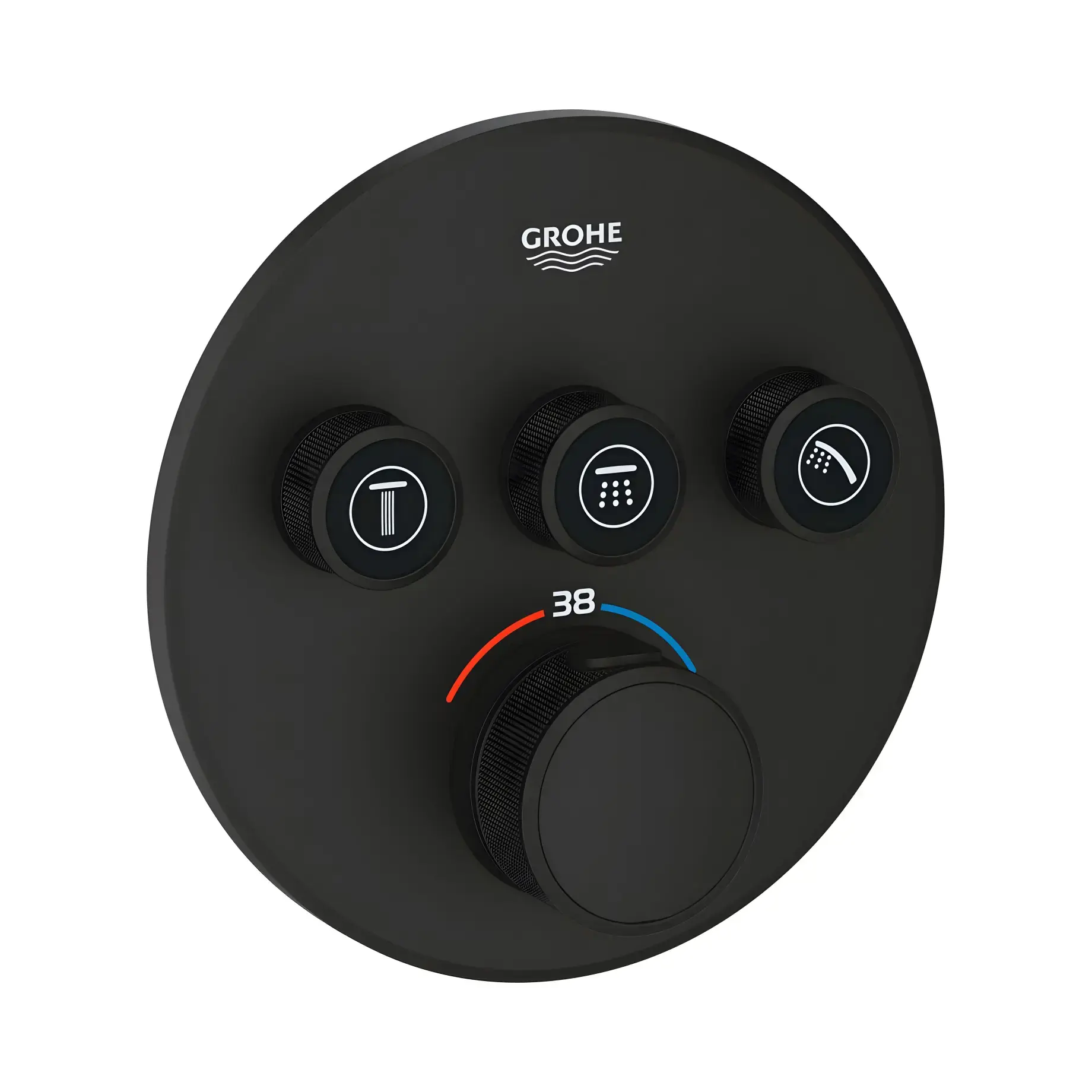 Термостат для ванны/душа скрытого монтажа Grohtherm SmartControl, 3 потребителя Grohe 29508KF0 — вид на белом фоне