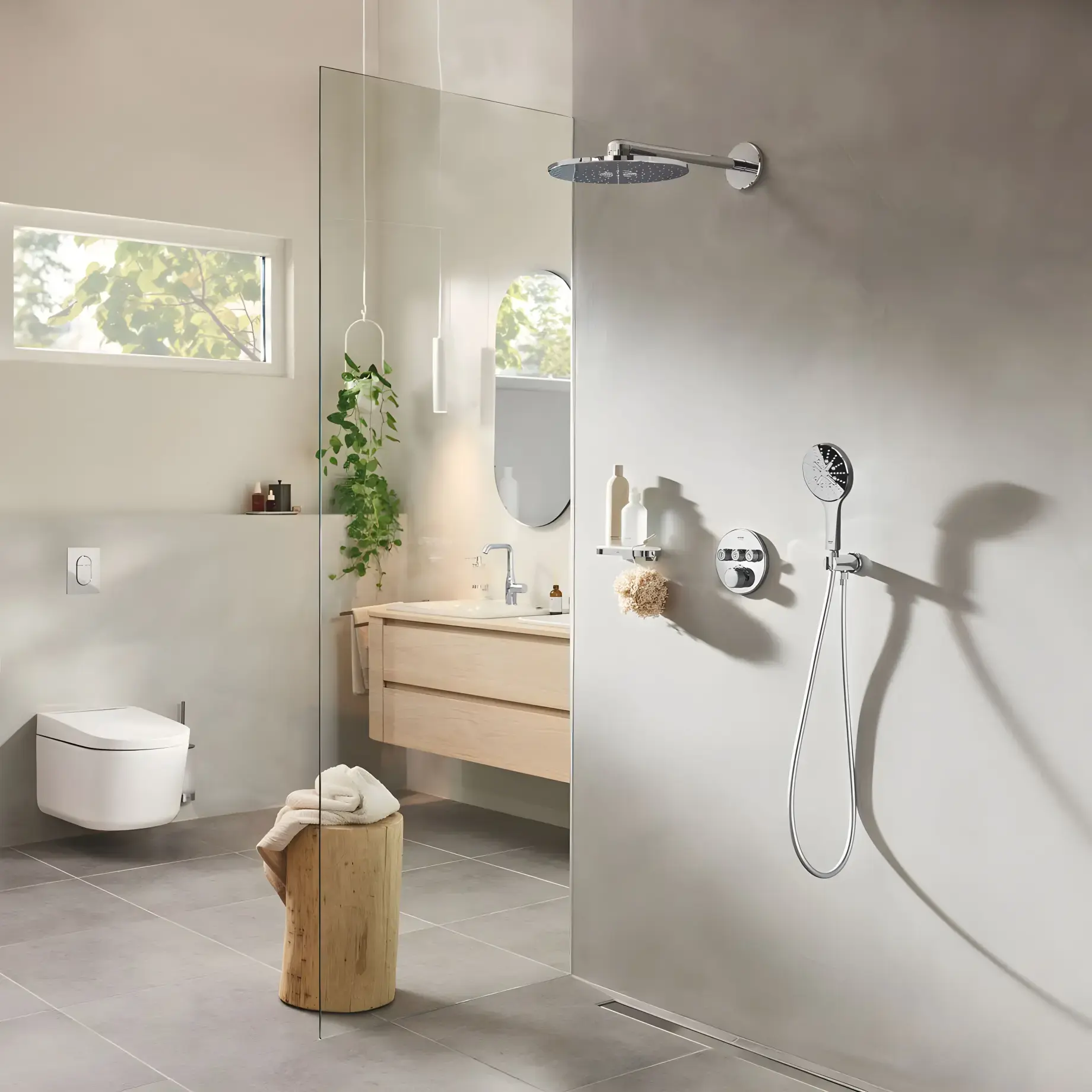 Душевая система скрытого монтажа Grohtherm SmartControl с Rainshower SmartActive 310 Grohe 34863000 — вид спереди