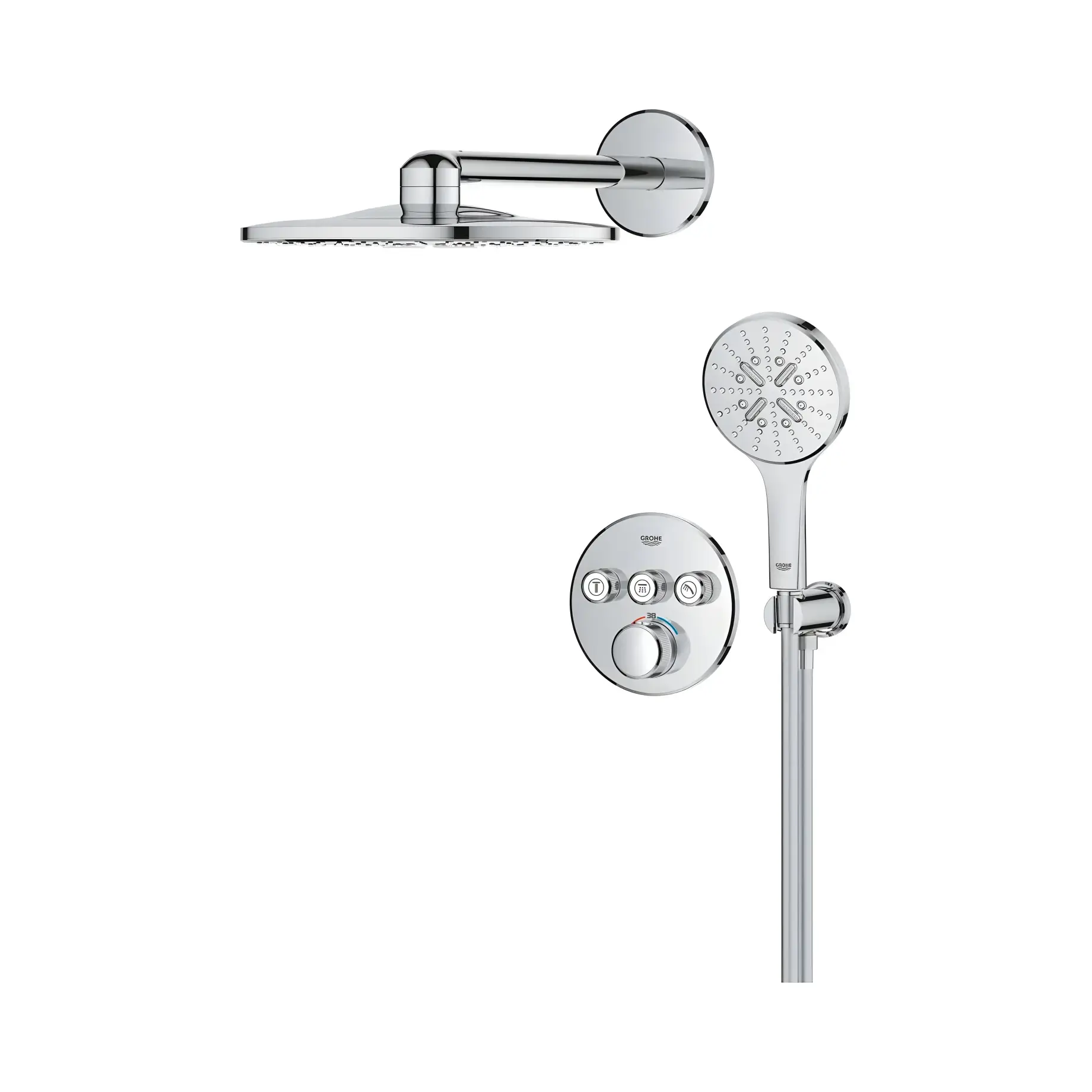 Душевая система скрытого монтажа Grohtherm SmartControl с Rainshower SmartActive 310 Grohe 34863000 — вид сзади