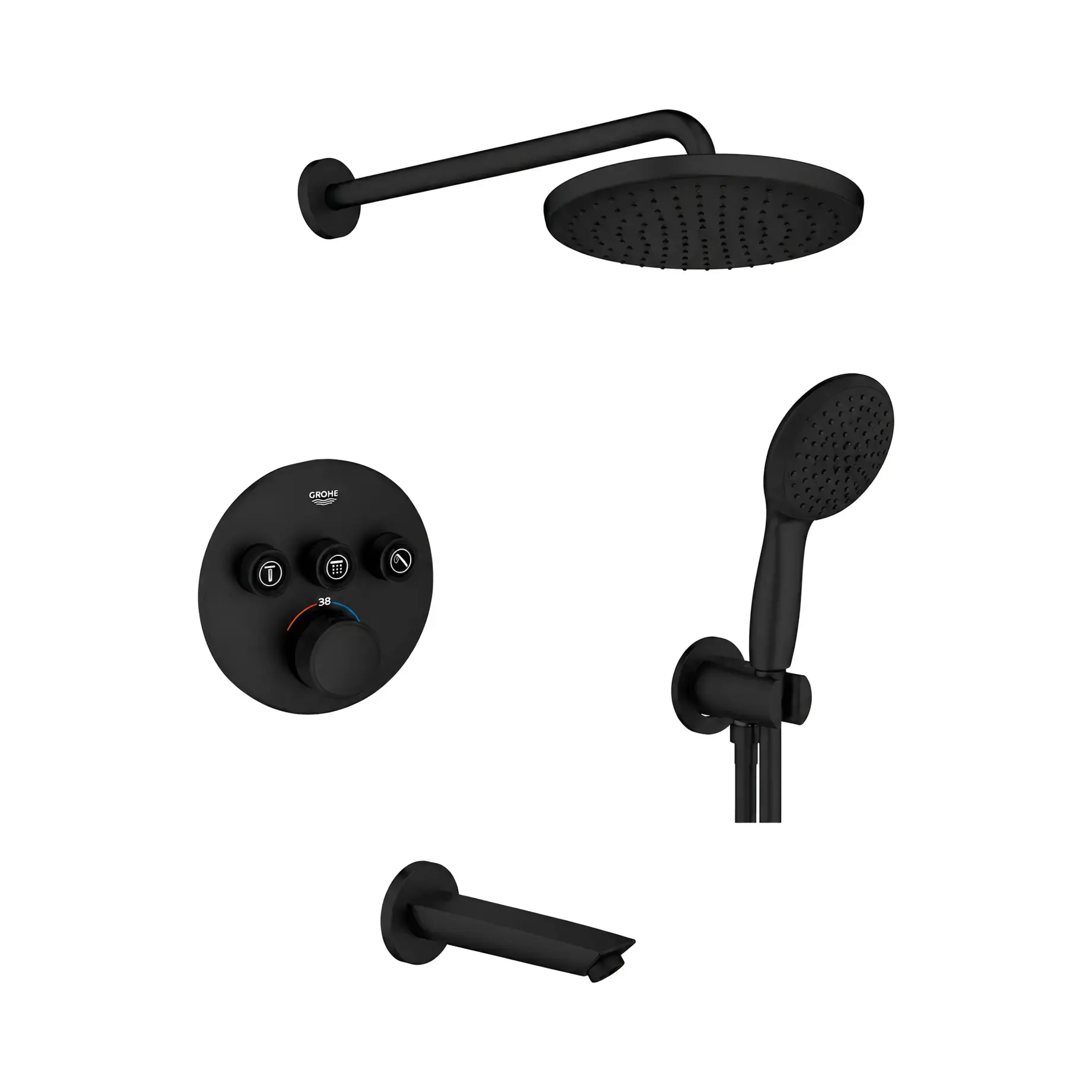 Комплект душової системи Grohtherm SmartControl Grohe UA26415SC10 — вид на білому тлі