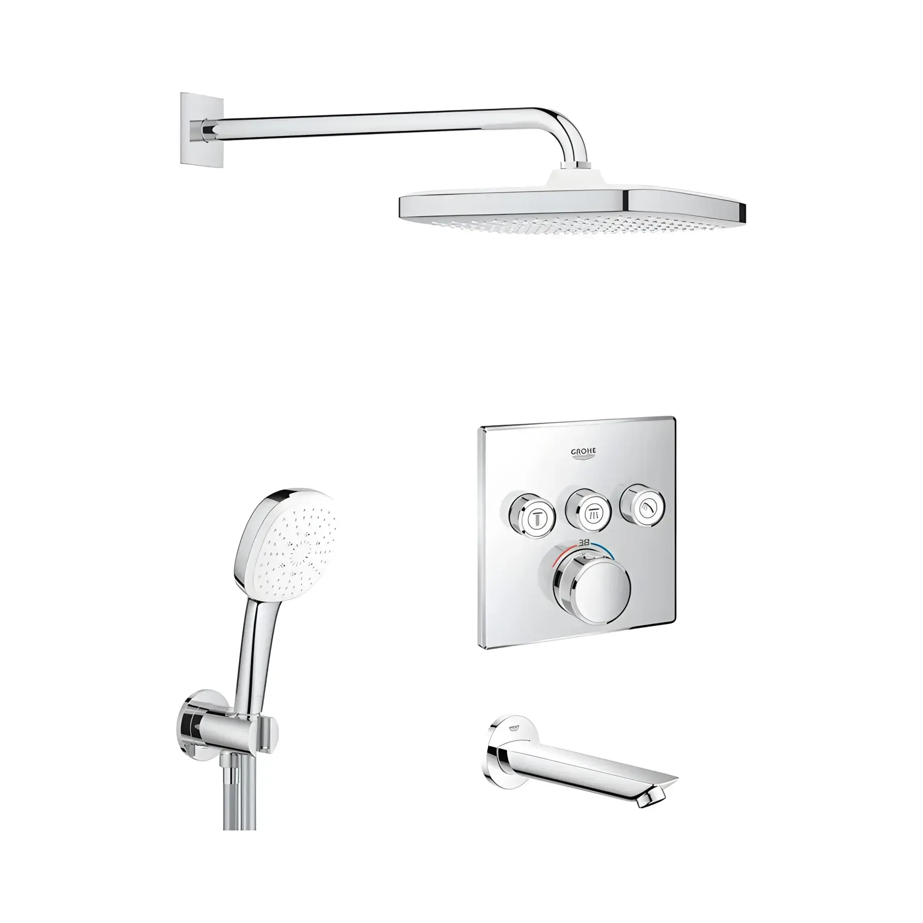 Душова система прихованого монтажу Grohtherm SmartControl з New Tempesta 250 Grohe UA26415SC6 — вид спереду