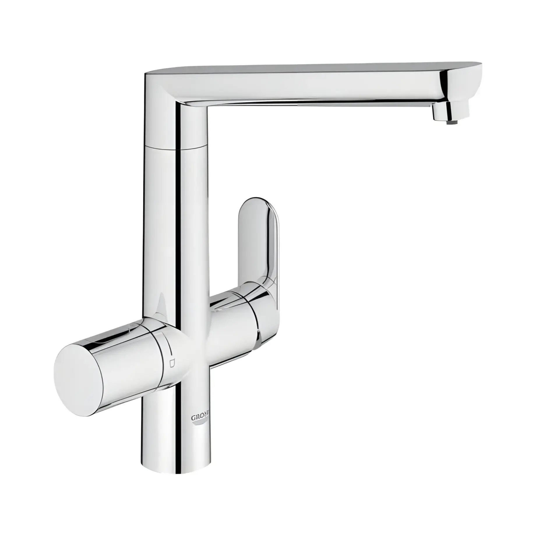 Змішувач для кухні з додатковою лійкою Blue K7 Pure Grohe 31354001 — бічний ракурс