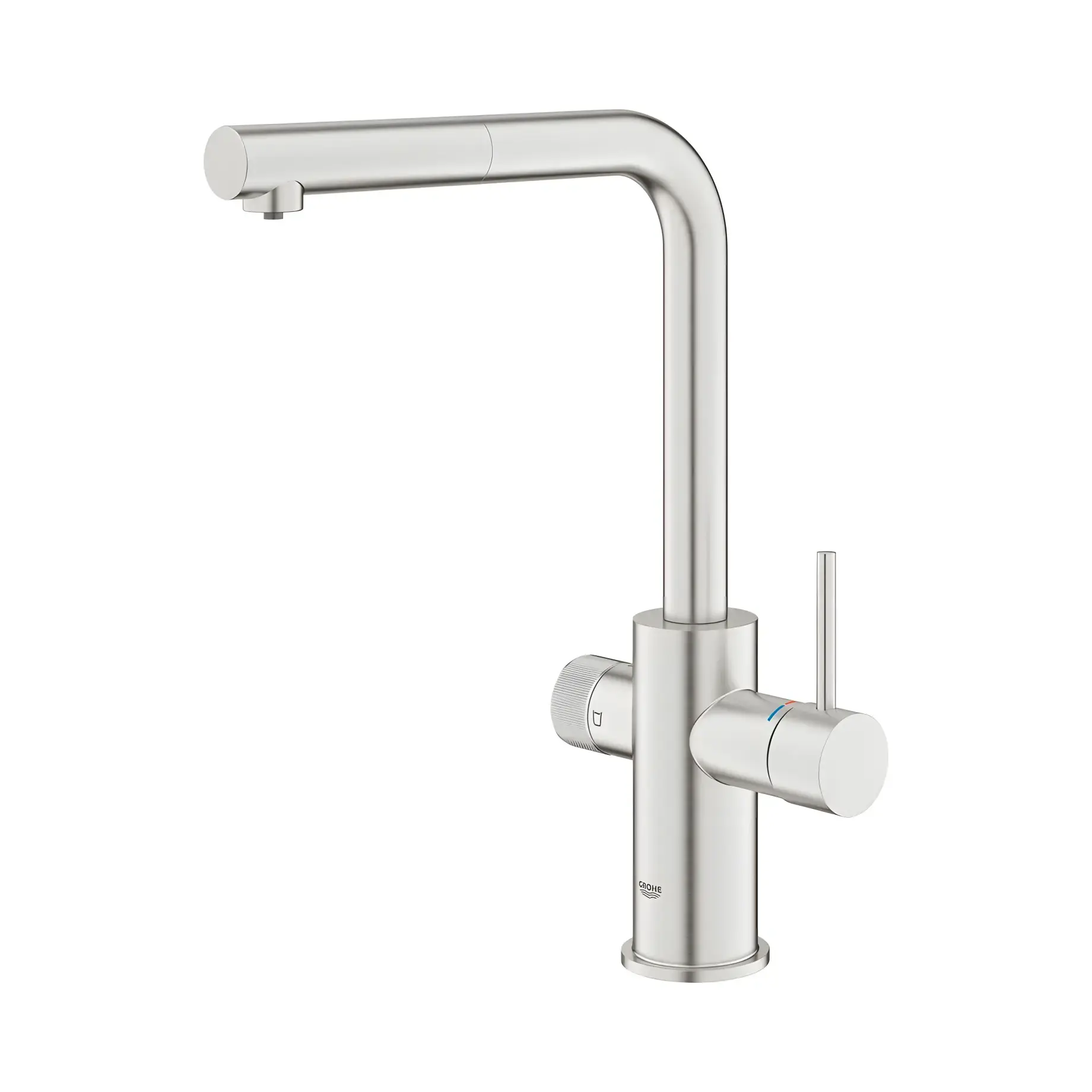 Змішувач для кухні під фільтр з витяжним виливом Blue Pure Minta Grohe 30601DC0 — ракурс 3/4