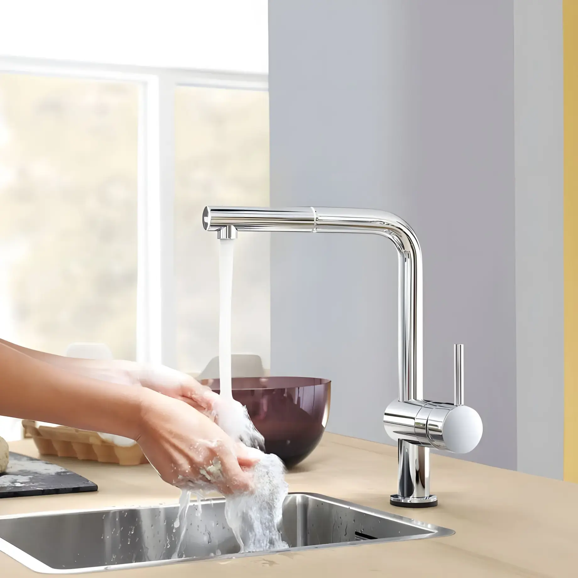 Змішувач для кухні з витяжним виливом Minta Grohe 32168000 — вид спереду