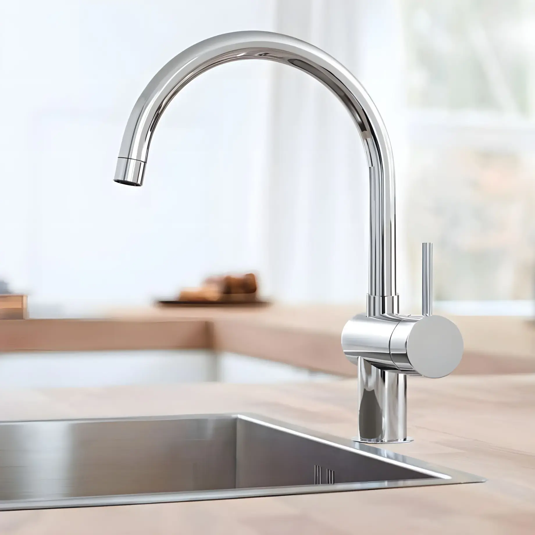 Смеситель для кухни изливом Minta Grohe 32917000 — вид спереди