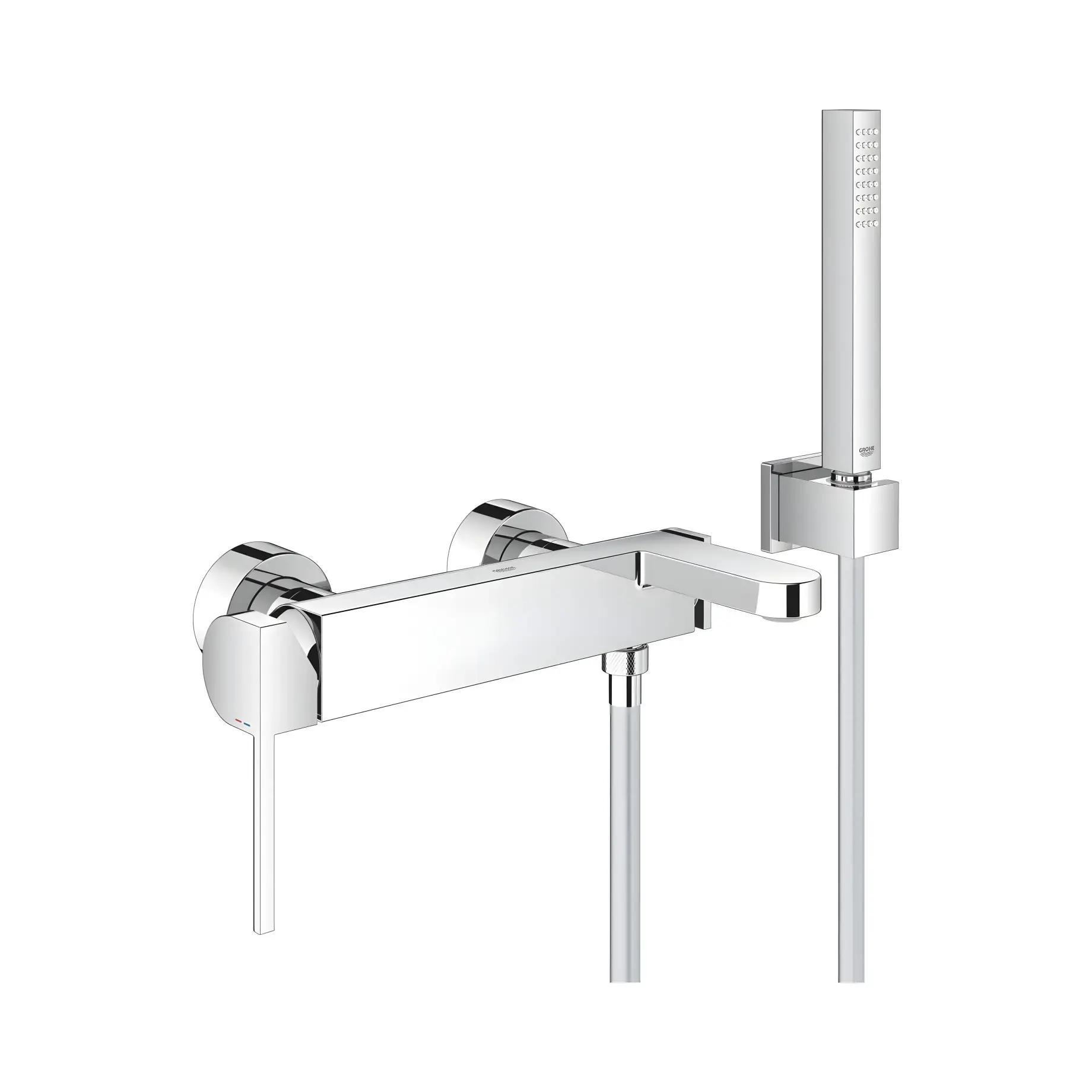 Змішувач для ванни Plus з душовим гарнітуром Grohe 33547003 — вид на білому тлі