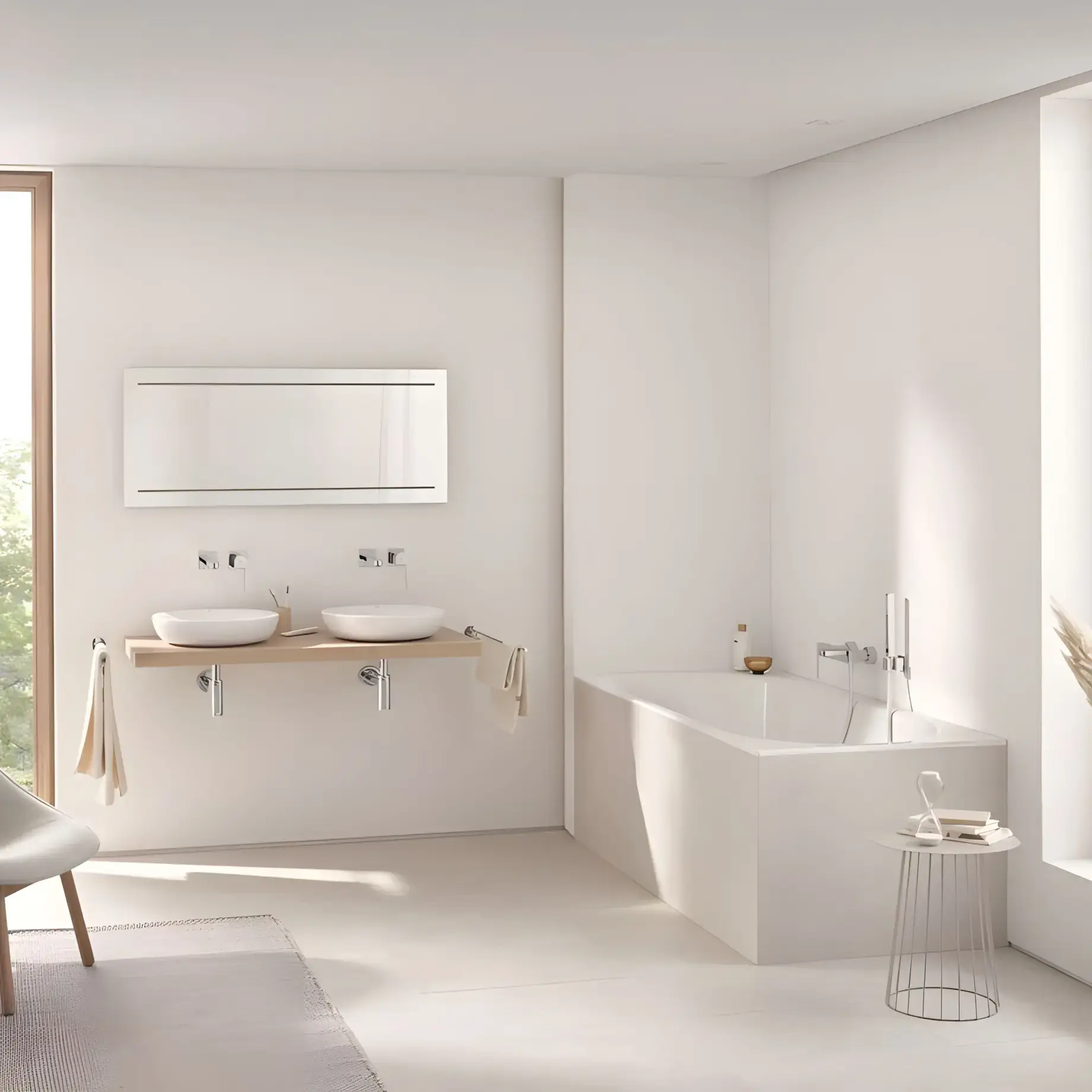 Змішувач для ванни Plus з душовим гарнітуром Grohe 33547003 — вид спереду