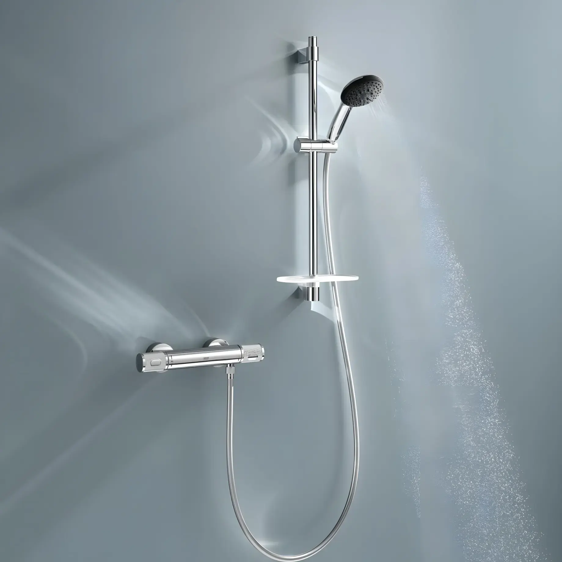 Термостат для душу Presicion Feel з душовим гарнітуром Grohe 34791001 — вид спереду