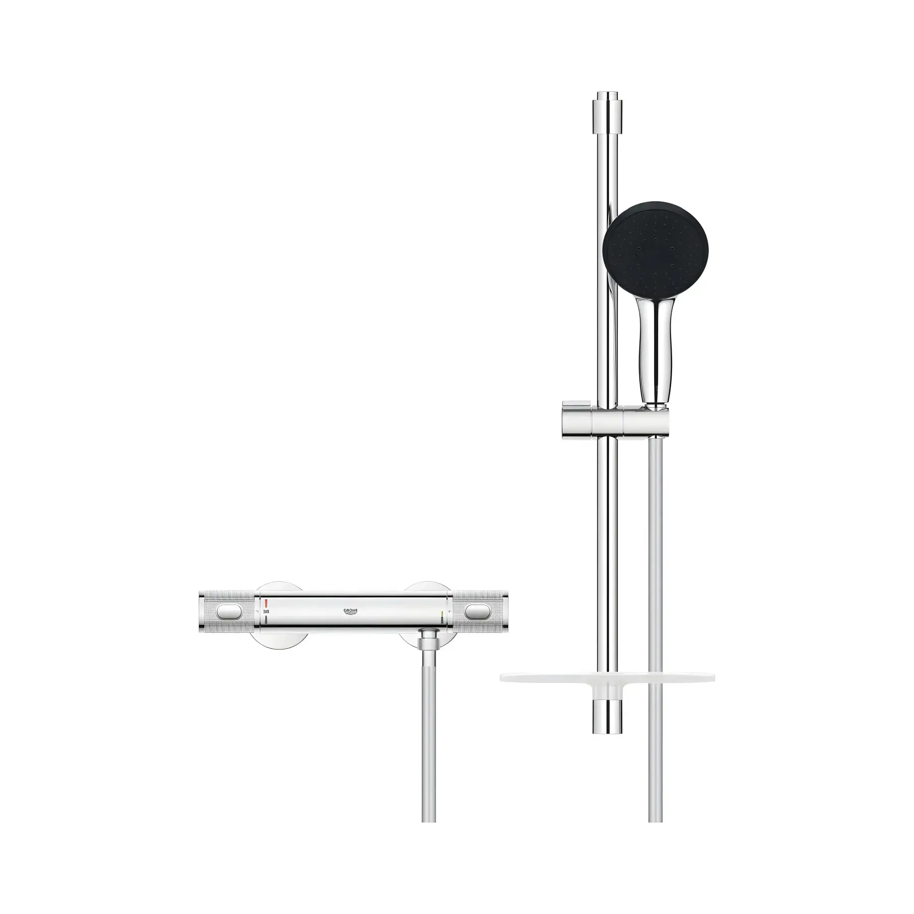 Термостат для душу Presicion Feel з душовим гарнітуром Grohe 34791001 — вид ззаду