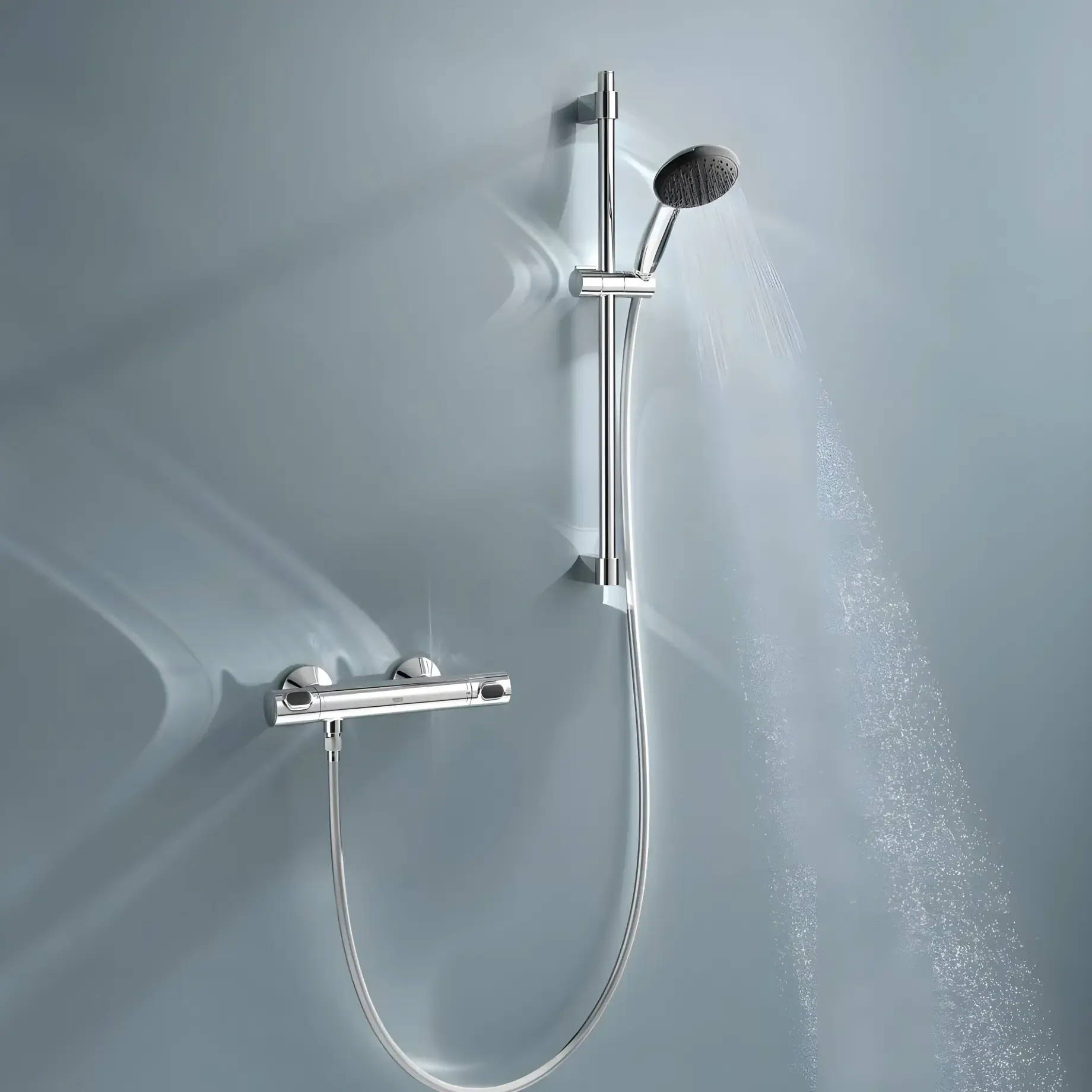 Термостат для душу Precision Flow з душовим гарнітуром Grohe 34800001 — вид спереду