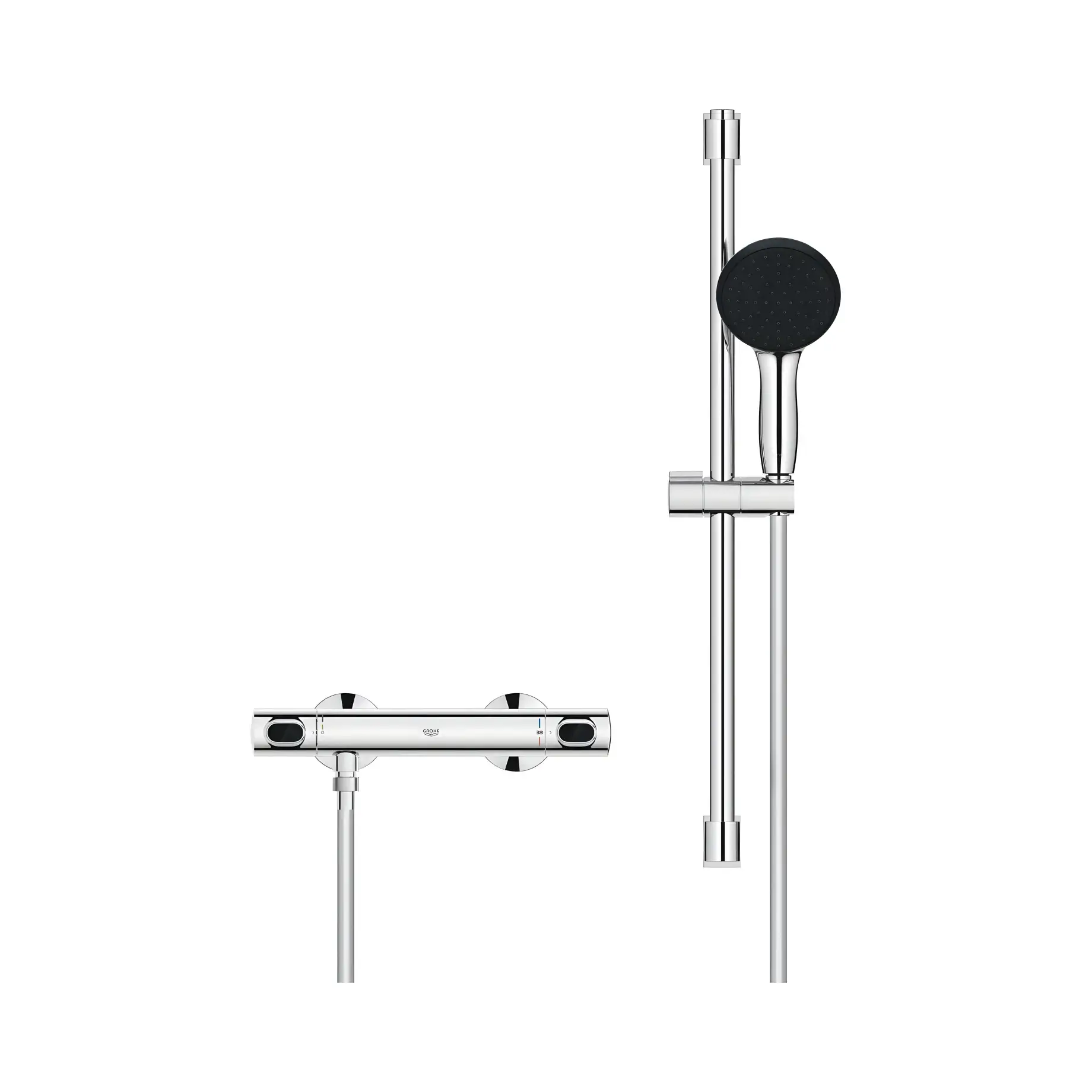Термостат для душу Precision Flow з душовим гарнітуром Grohe 34800001 — вид ззаду
