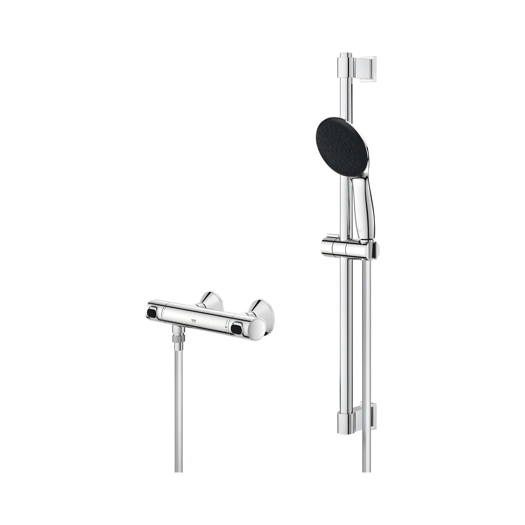 Термостат для душу Precision Flow з душовим гарнітуром Grohe 34800001 — ракурс 3/4