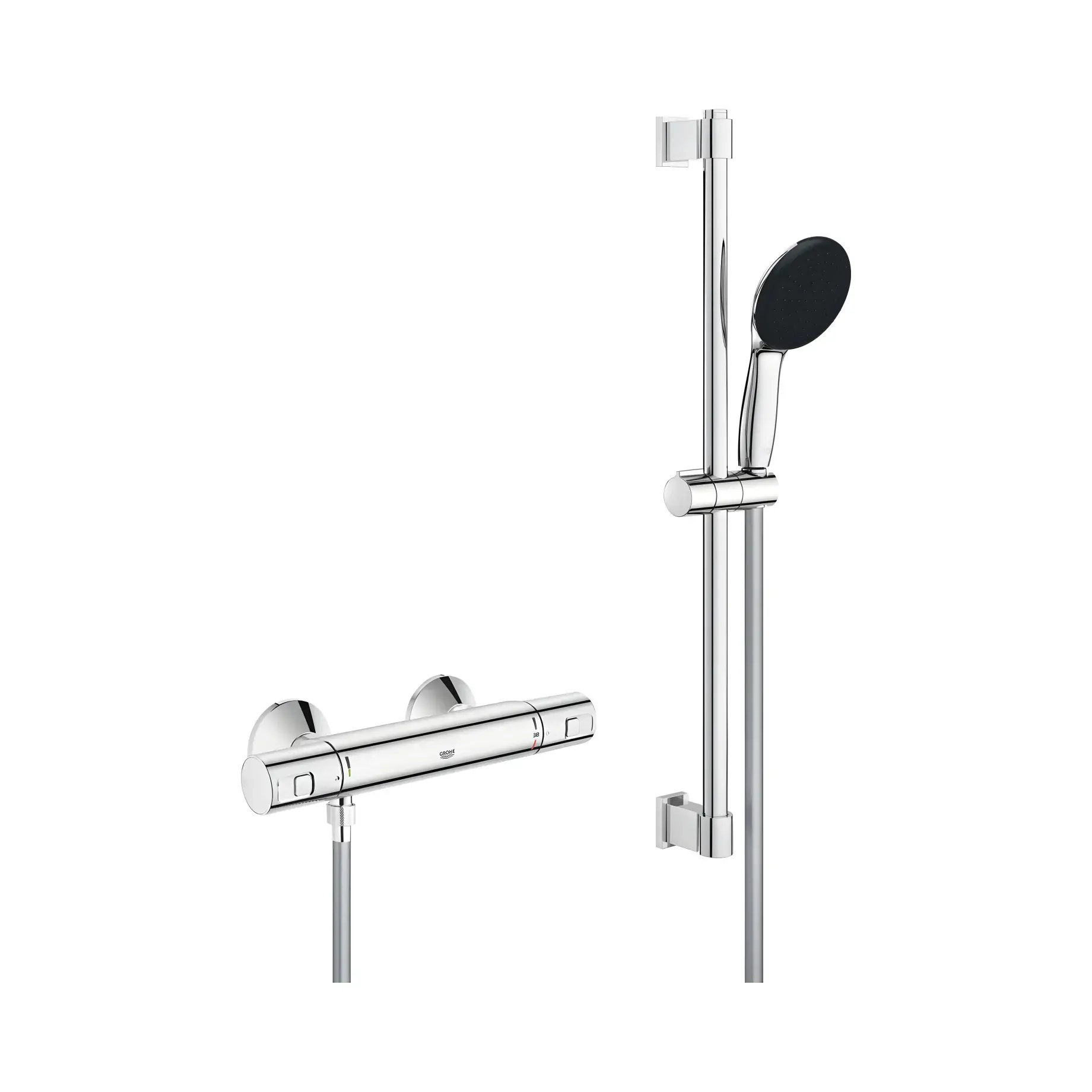 Термостат для душу Precision Start QuickFix з душовим гарнітуром Grohe 34597001 Chrome — вид на білому тлі