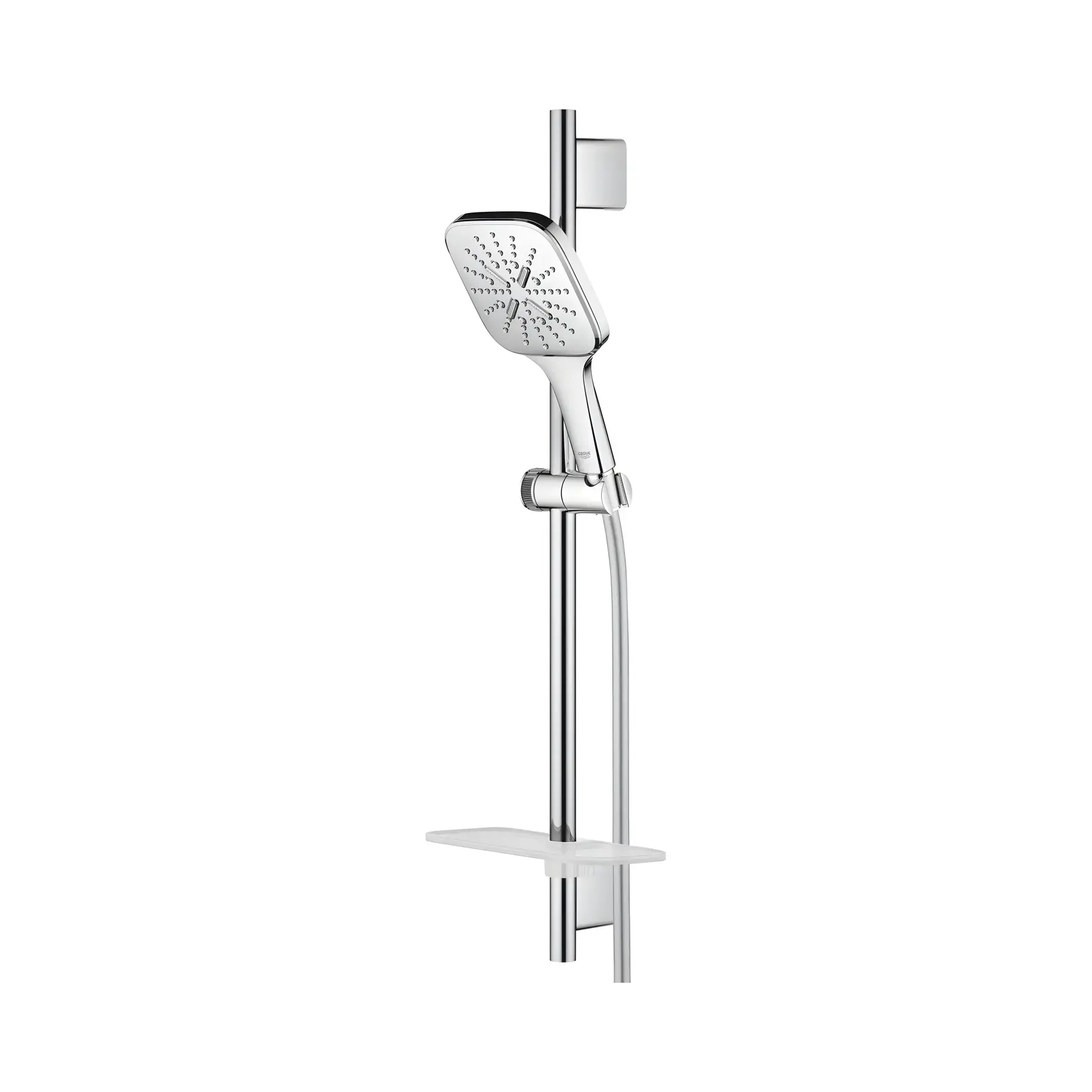 Душевой гарнитур на 3 типа струи со штангой 600 мм Rainshower SmartActive 130 Cube Grohe 26583000 — боковой ракурс