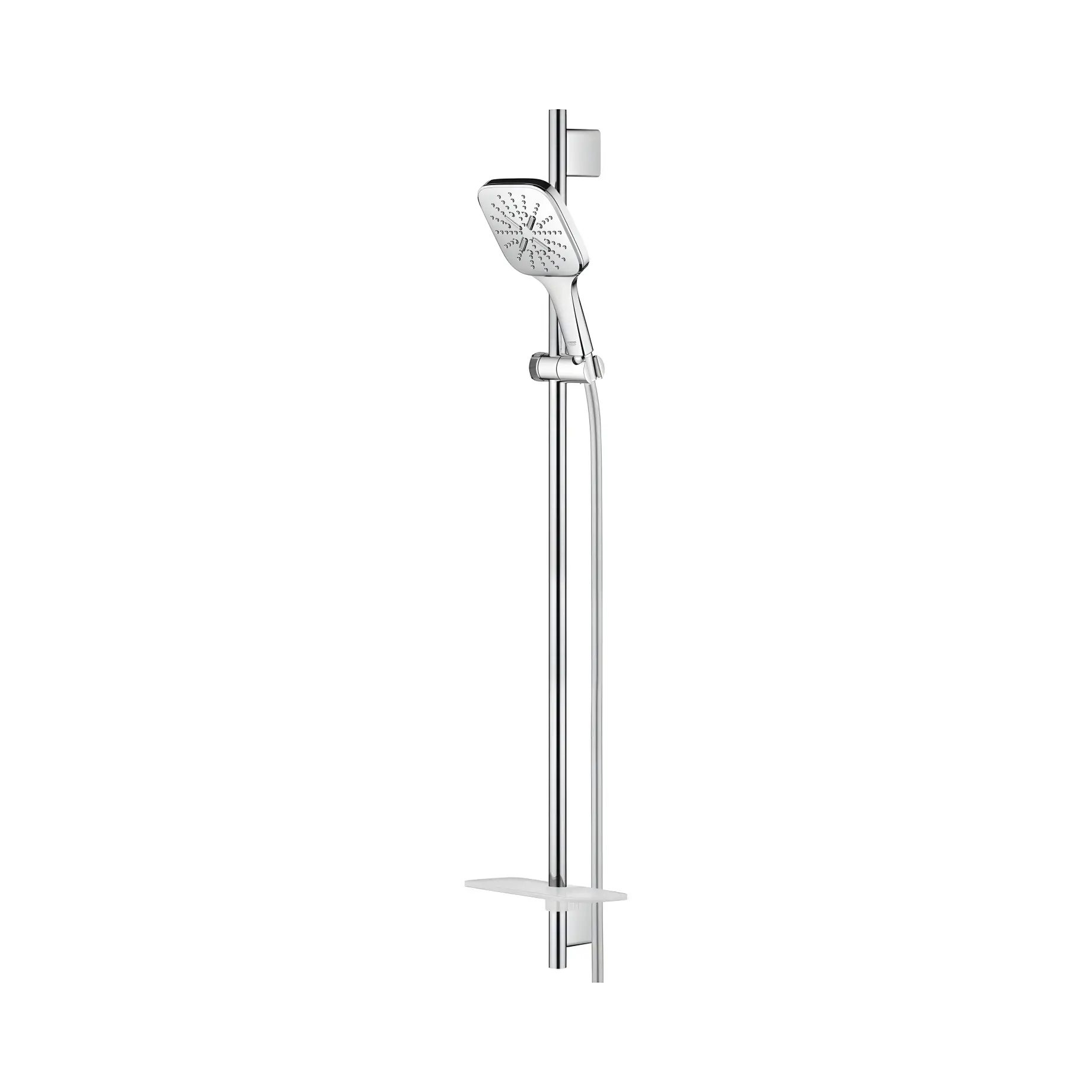 Душовий гарнітур на 3 типи стрюменю зі стійкою 900 мм Rainshower SmartActive 130 Cube Grohe 26586000 — бічний ракурс