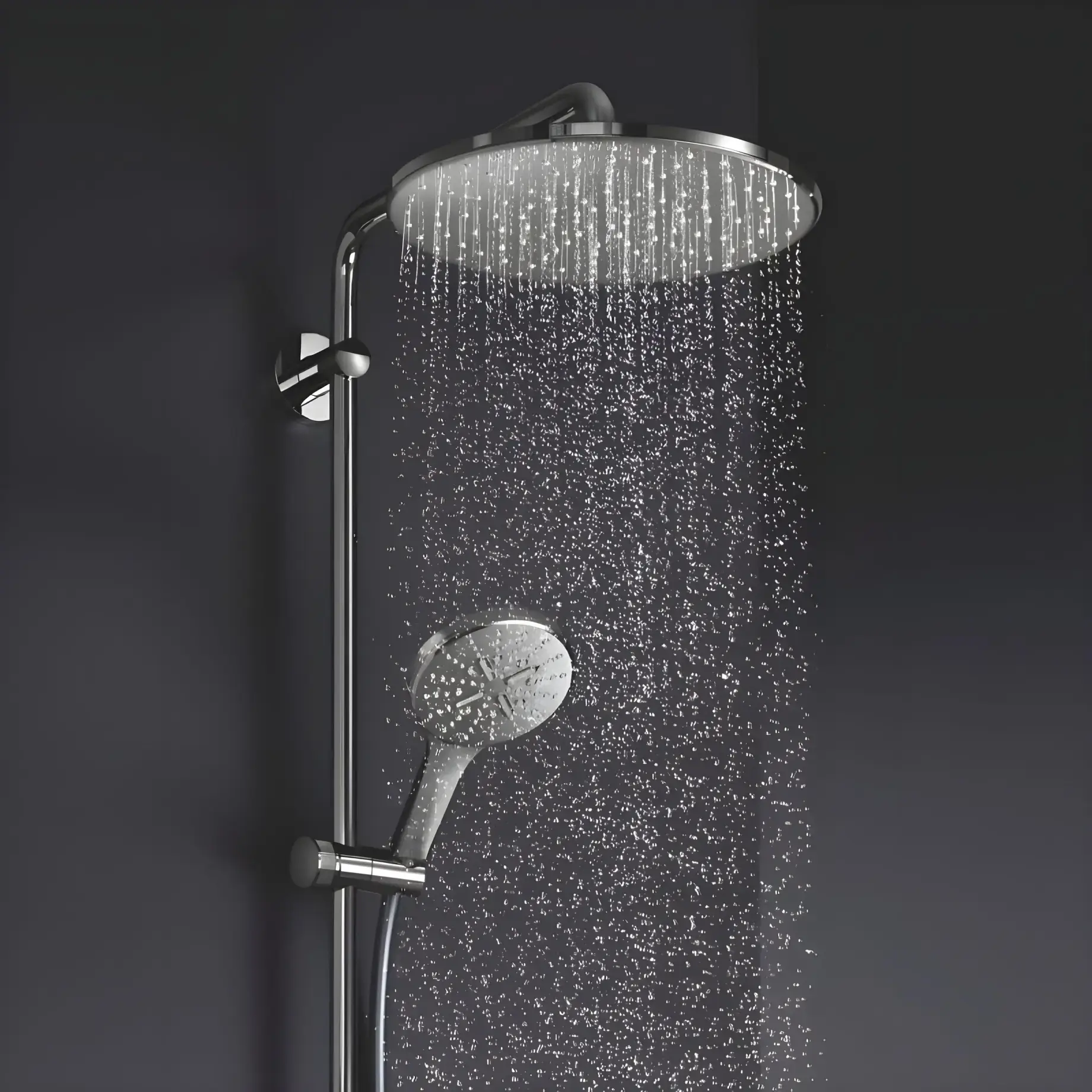 Душевая система с термостатом и изливом для ванны Rainshower SmartActive 310 Grohe 26657000 — вид спереди