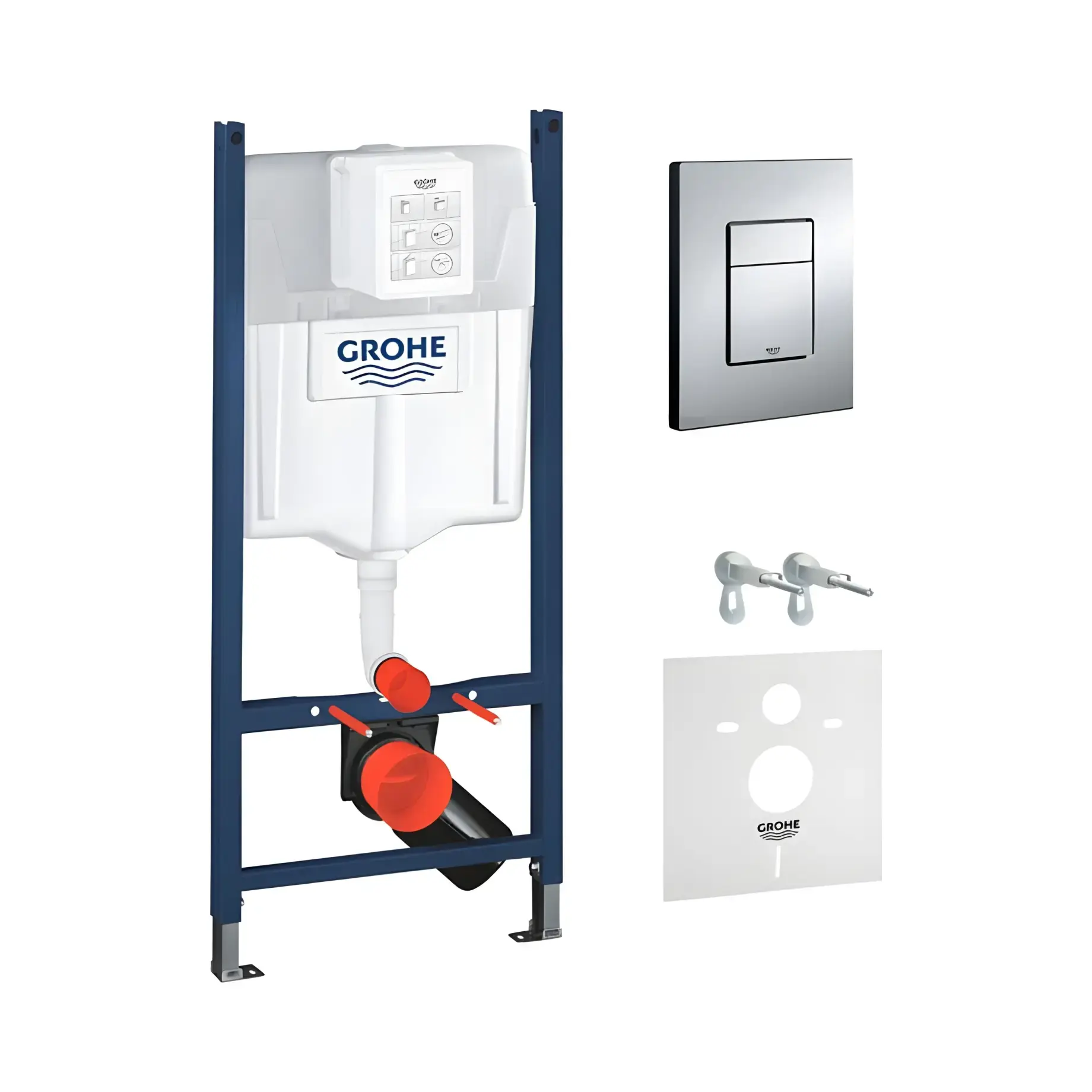 Інсталяція для унітазу Rapid SL 3 в 1 з клавішею Skate Cosmopolitan Grohe 3884000G_38732000 — вид на білому тлі