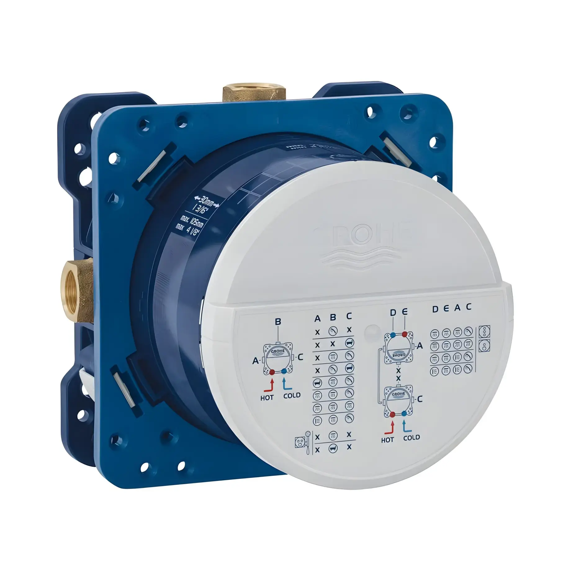 Універсальна вбудована частина змішувача Rapido SmartBox Grohe 35604000 — вид на білому тлі