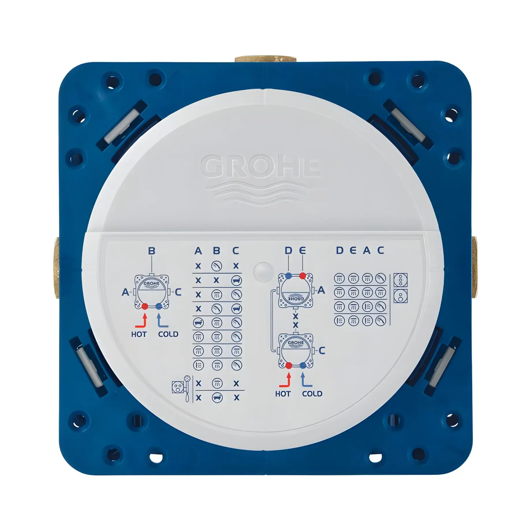 Універсальна вбудована частина змішувача Rapido SmartBox Grohe 35604000 — вид спереду