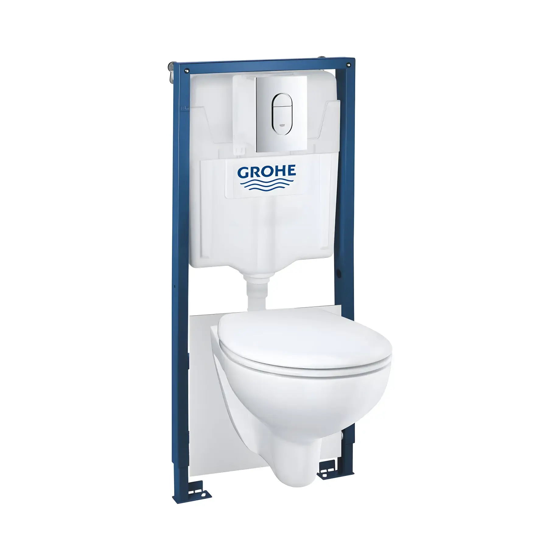 Комплект для унітазу з інсталяцією 5 в 1 Solido Grohe 39418000 Хром — вид на білому тлі