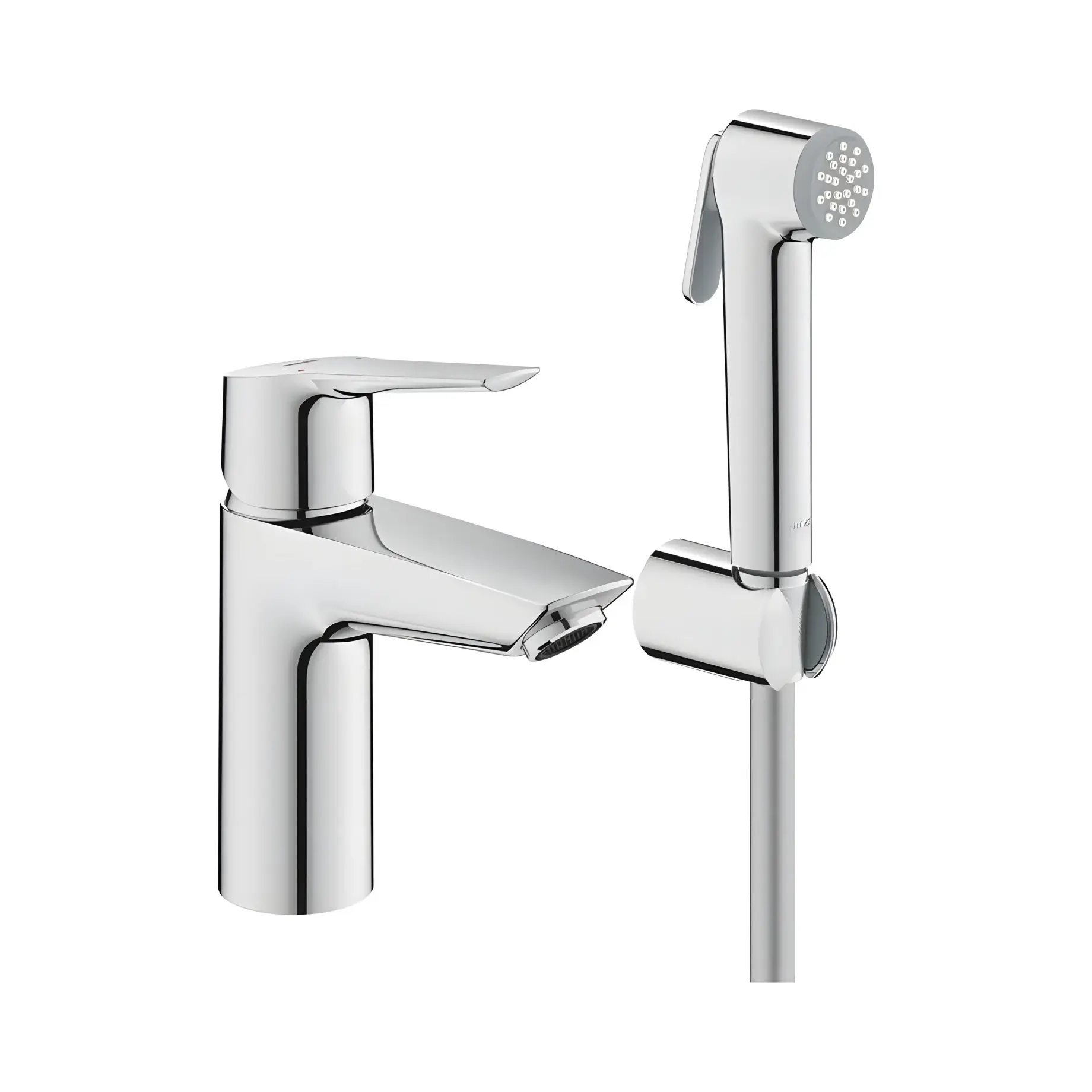 Змішувач для раковини Start з гігієнічним душем, розмір S QuickFix Grohe 23123003 Chrome — вид на білому тлі
