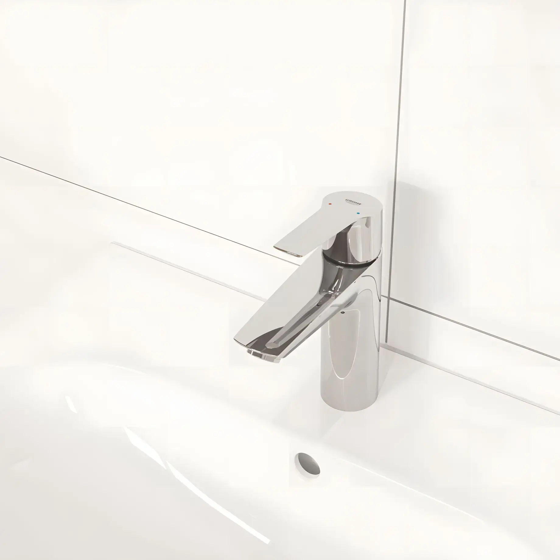 Змішувач для раковини Start з донним клапаном, розмір М QuickFix Grohe 23455002 Chrome — вид спереду