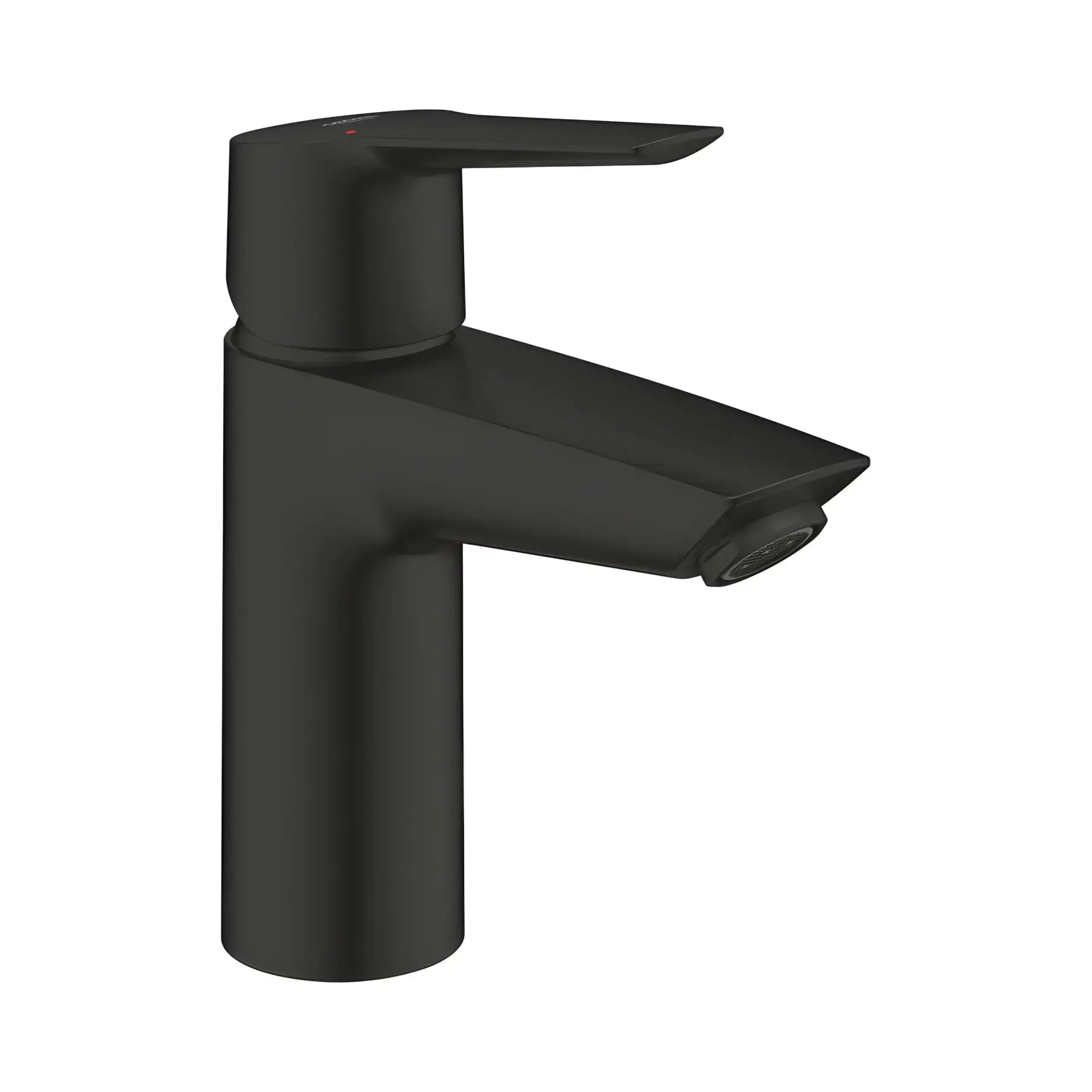 Змішувач для раковини Start з донним клапаном Push-Open, розмір S QuickFix Grohe 235502432 Matt Black — вид на білому тлі