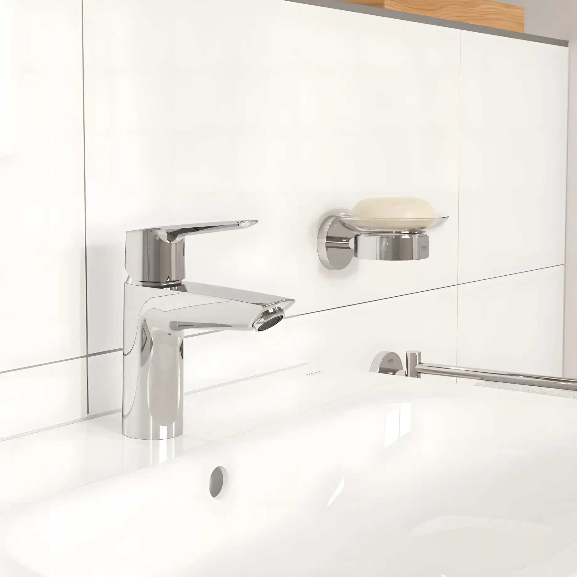 Змішувач для раковини Start з донним клапаном Push-Open, розмір S, Cold Start QuickFix Grohe 23551002 Chrome — вид спереду