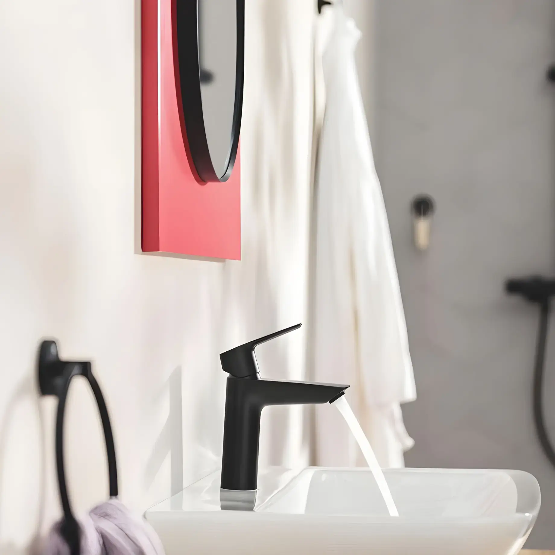 Змішувач для раковини Start з донним клапаном Push-Open, розмір M QuickFix Cold Start Grohe 237462432 Matt Black — бічний ракурс