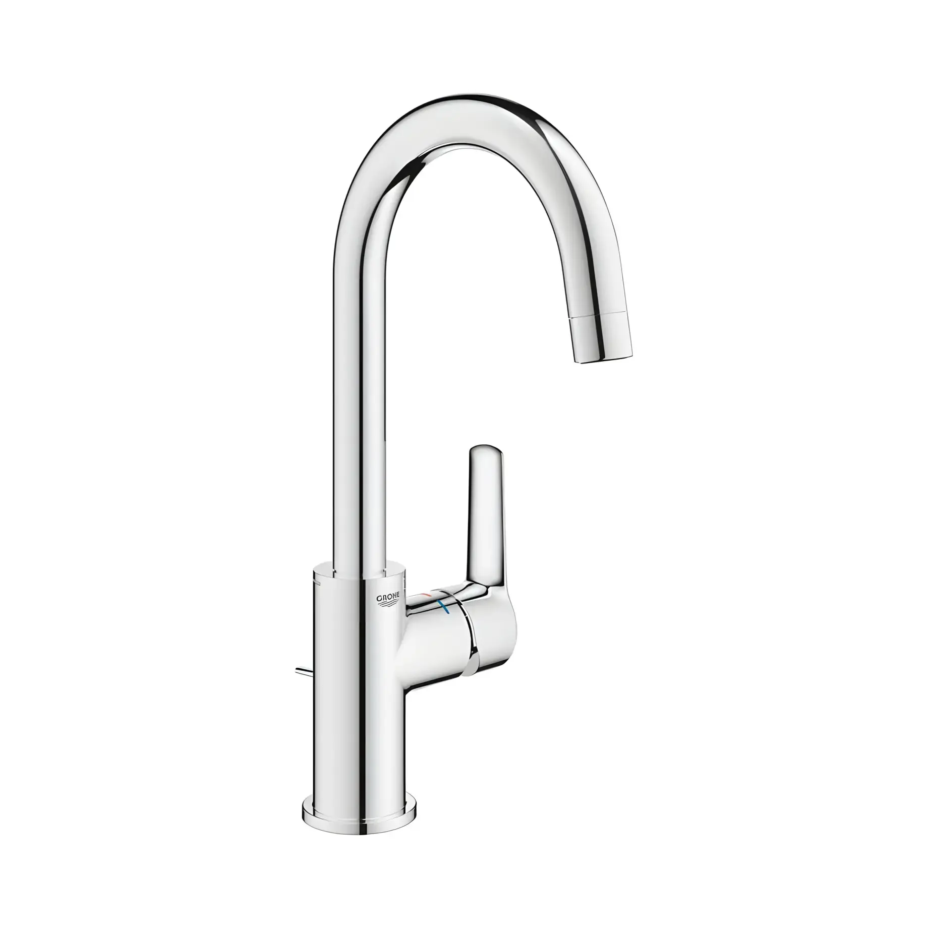 Змішувач для раковини високий Start, з донним клапаном розмір L QuickFix Grohe 24203002 Chrome — вид на білому тлі