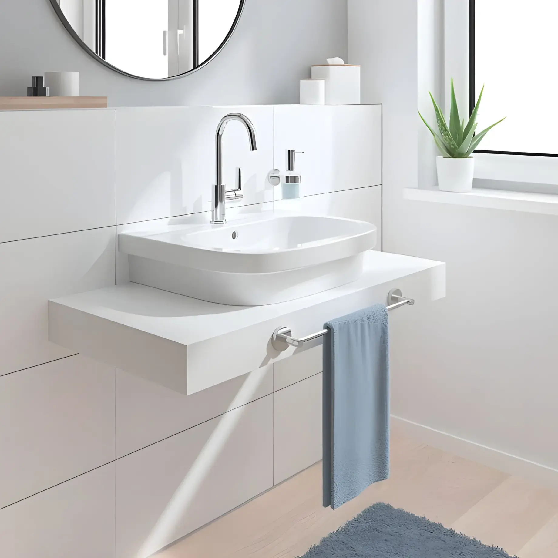 Змішувач для раковини високий Start, з донним клапаном розмір L QuickFix Grohe 24203002 Chrome — бічний ракурс