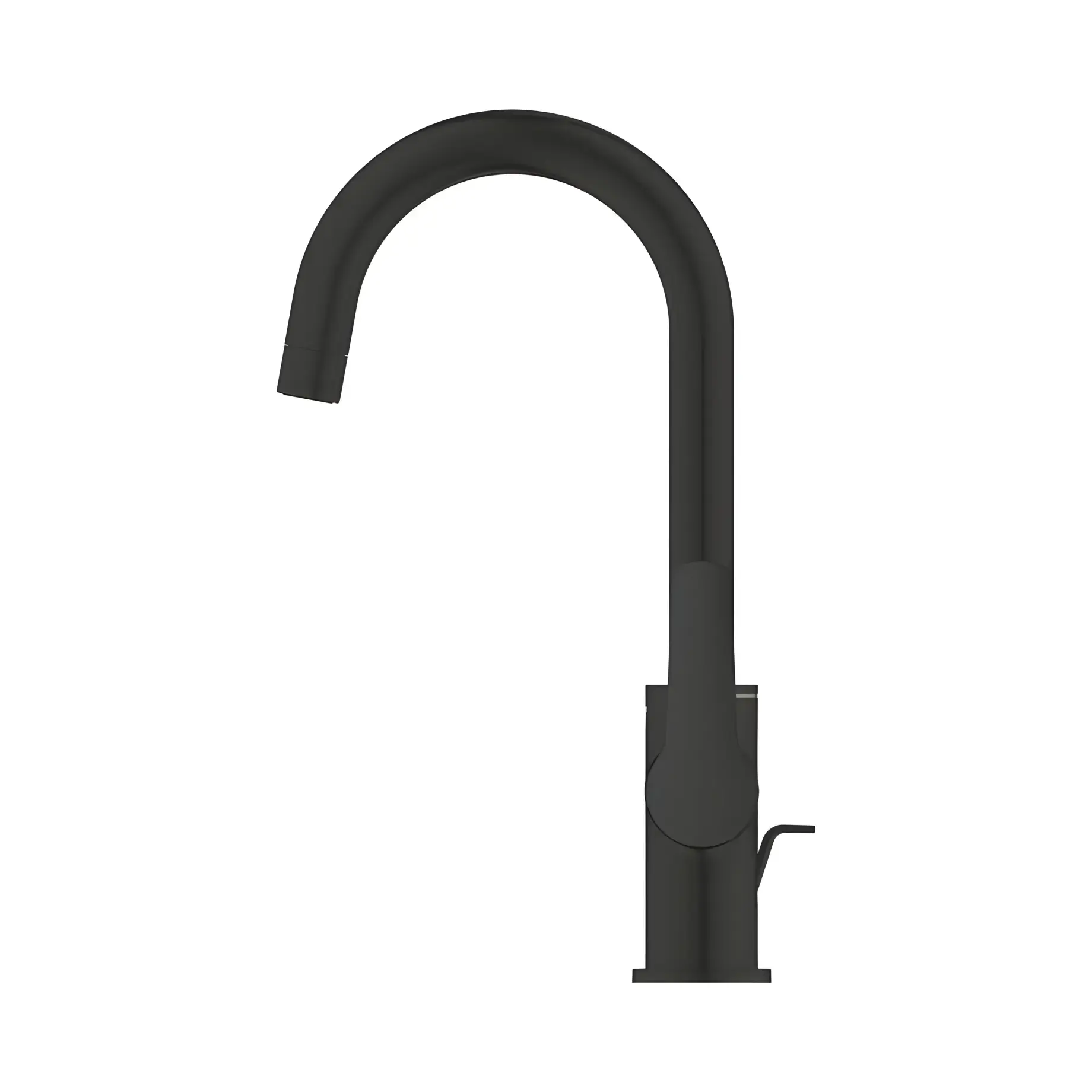 Змішувач для раковини високий Start, з донним клапаном, розмір L QuickFix Grohe 242032432 Matt Black — бічний ракурс
