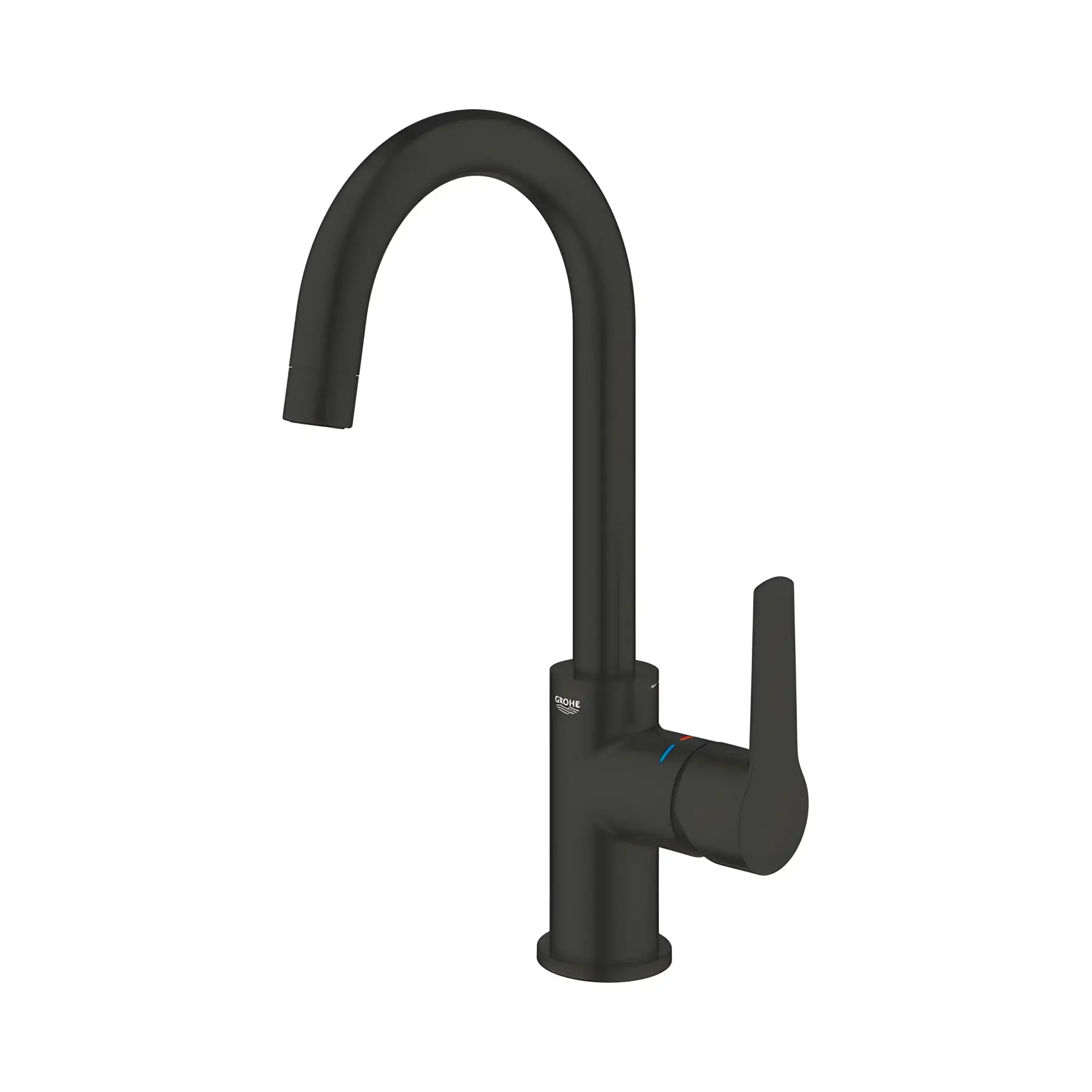 Змішувач для раковини високий Start, з донним клапаном, розмір L QuickFix Grohe 242032432 Matt Black — вид згори