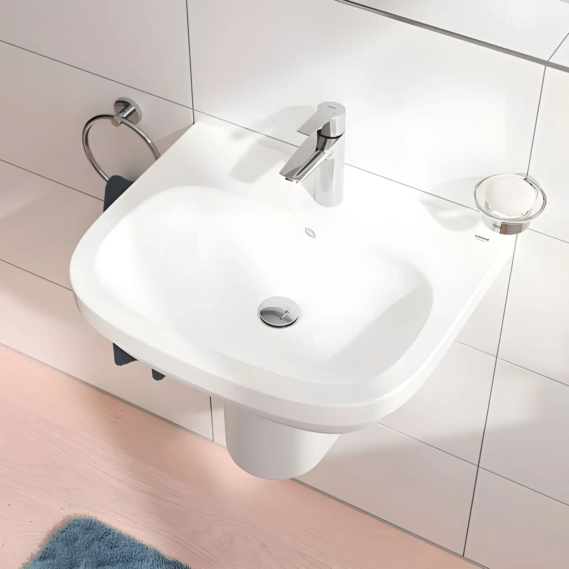 Змішувач для раковини Start з донним клапаном Push-Open, розмір М QuickFix Grohe 24204002 Chrome — вид спереду
