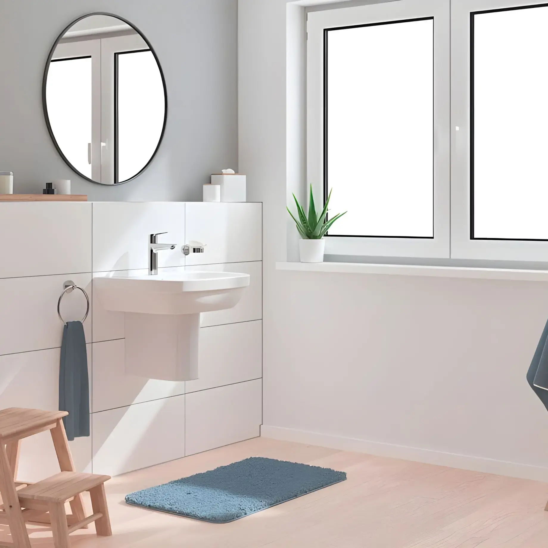 Змішувач для раковини Start з донним клапаном Push-Open, розмір М QuickFix Grohe 24204002 Chrome — вид згори