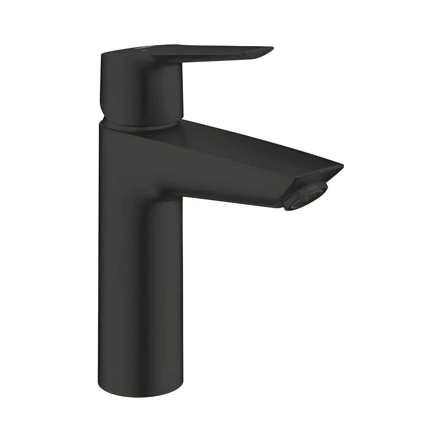 Змішувач для раковини Start з донним клапаном Push-Open, розмір М QuickFix Grohe 242042432 Matt Black — вид на білому тлі