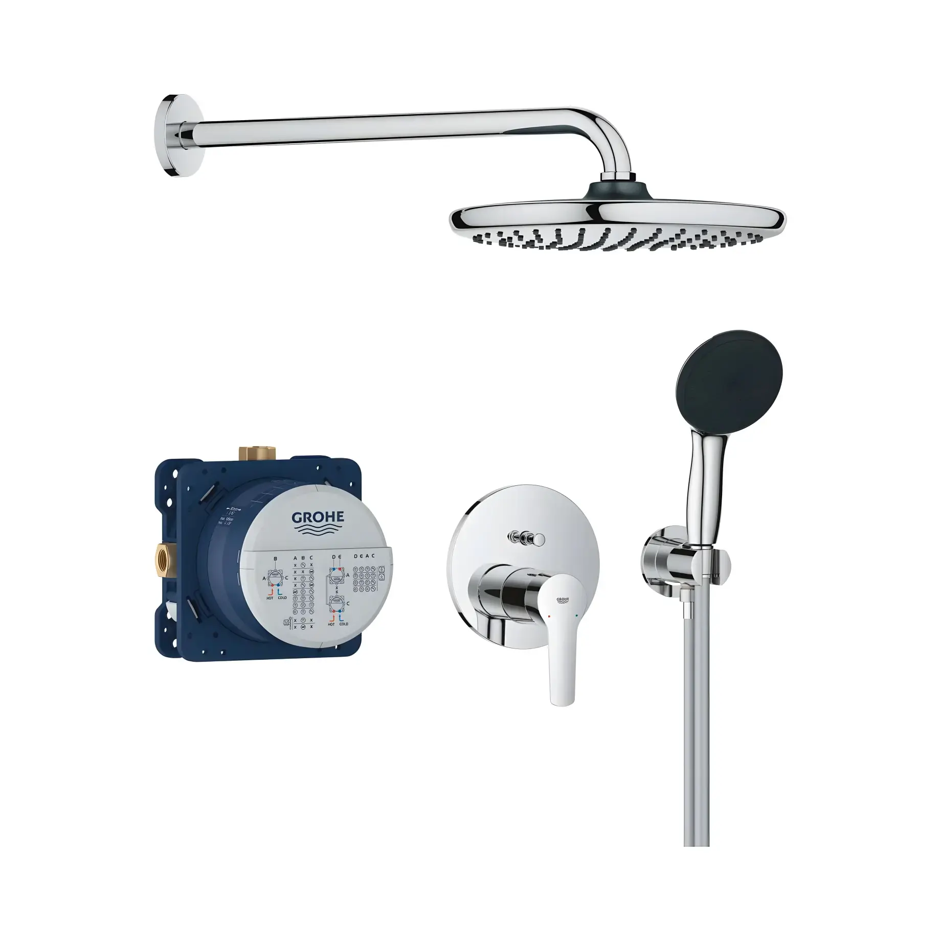 Душова система прихованого монтажу Start з Vitalio Start 250 Grohe 25292000 — вид на білому тлі