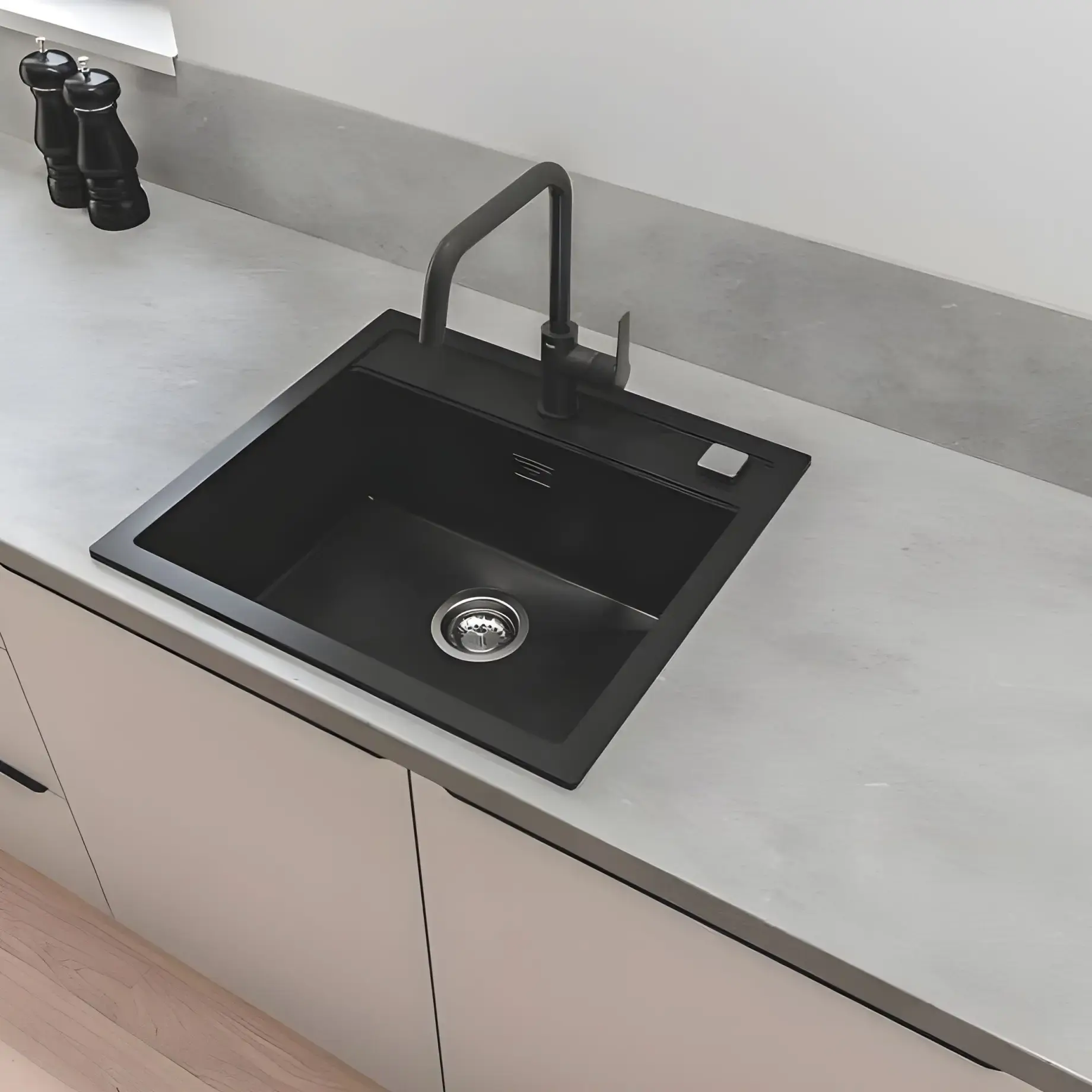 Змішувач для кухні Start QuickFix Grohe 304702430 Black — бічний ракурс